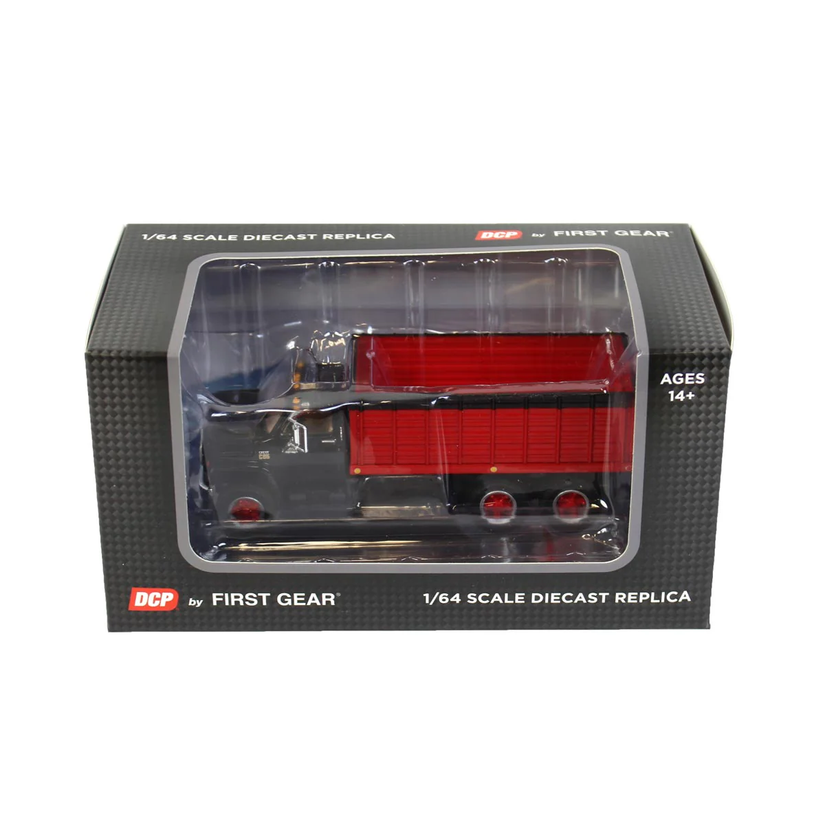 1/64 Chevy C65 Tandem Axle Grain Truck, Black and Red, DCP by First Gear