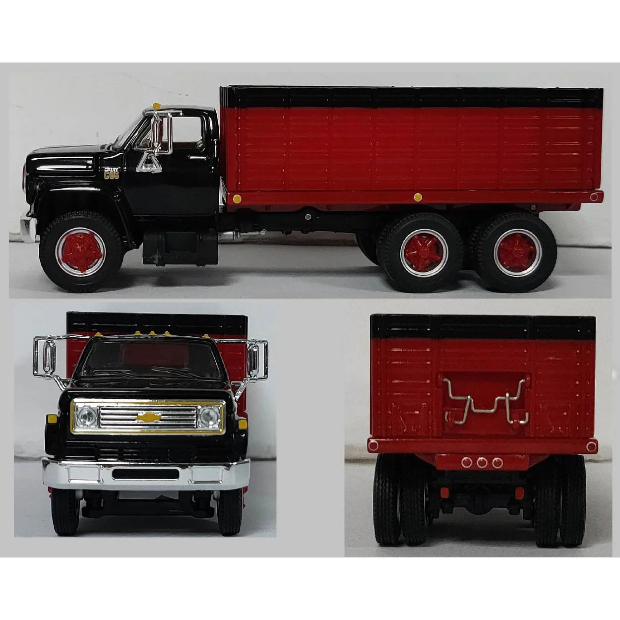 1/64 Chevy C65 Tandem Axle Grain Truck, Black and Red, DCP by First Gear - Image 2