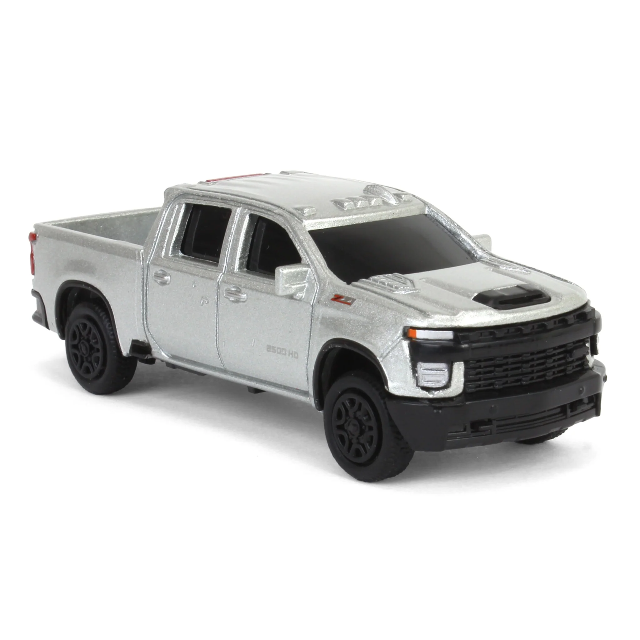 1/64 Silver Chevy Silverado 2500HD Z71 Pickup Truck, ERTL Collect N Play - Image 2