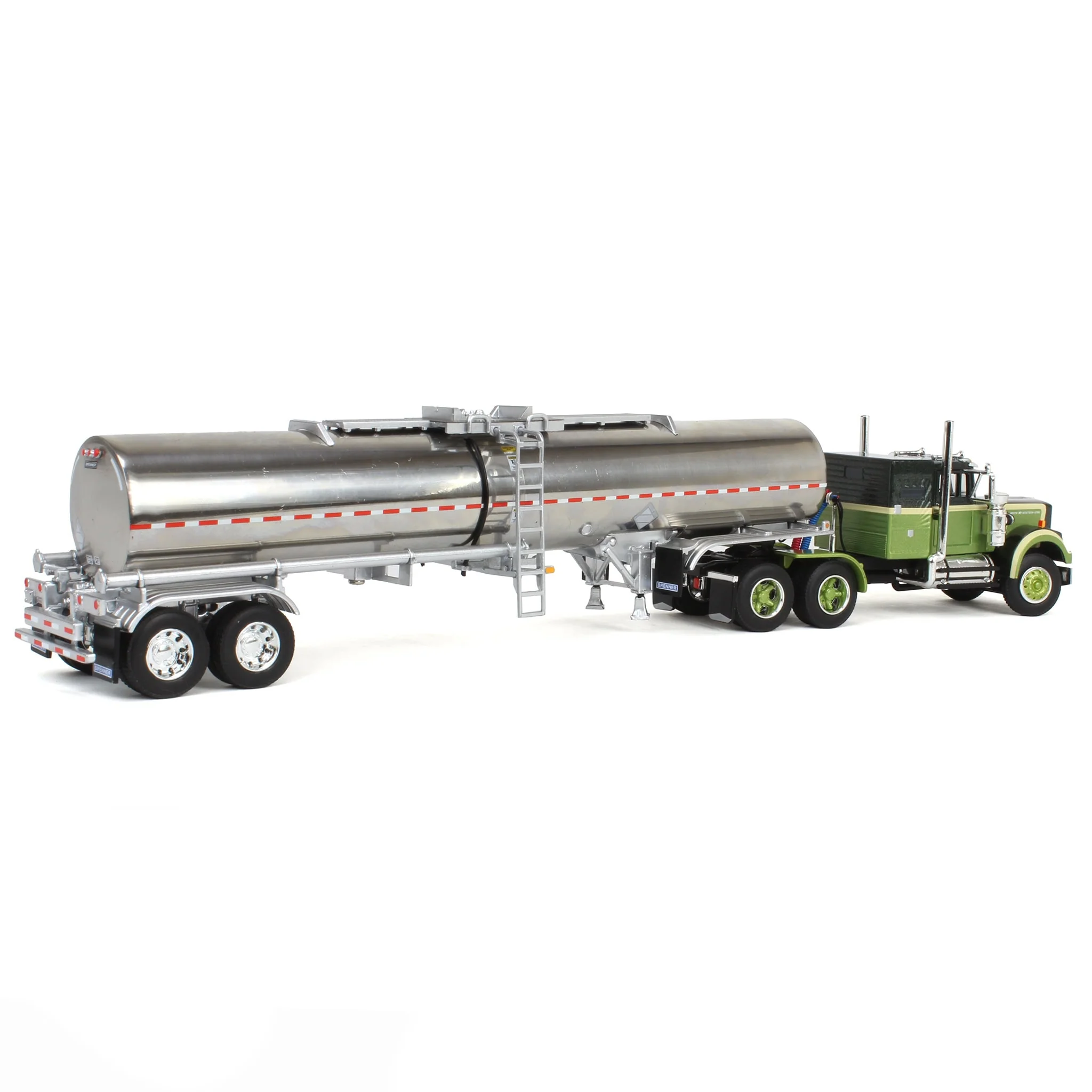 1/64 Dark Green/Olive White Western Star 4900 36in Sleeper with Brenner Chemical Tanker, DCP by First Gear - Image 3