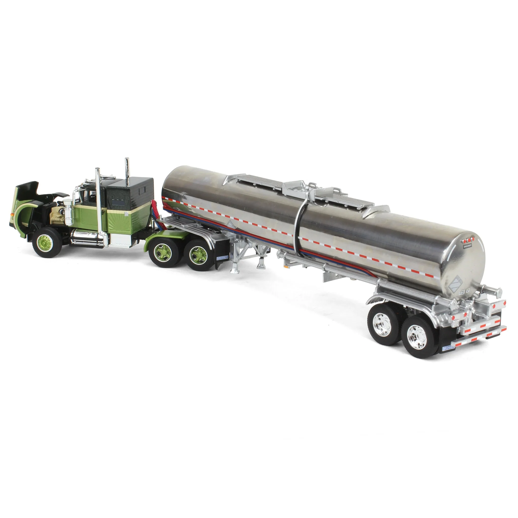 1/64 Dark Green/Olive White Western Star 4900 36in Sleeper with Brenner Chemical Tanker, DCP by First Gear - Image 4