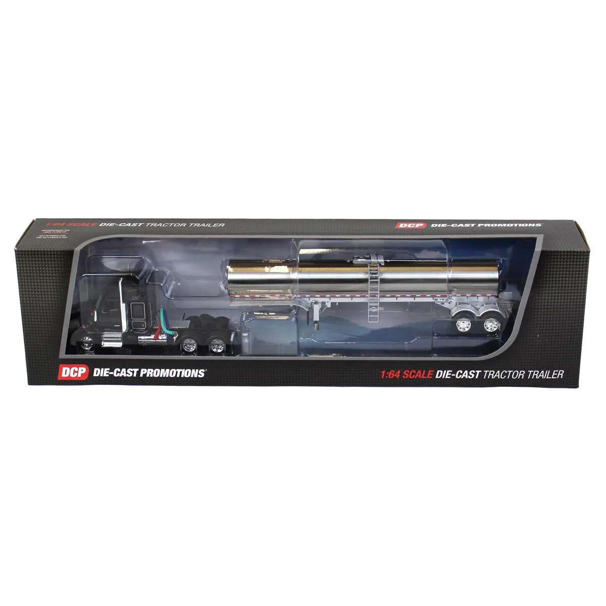 1/64 Black Kenworth T880 Semi Truck with Walker Milk Tanker by Die-Cast Promotions (DCP) - Image 5