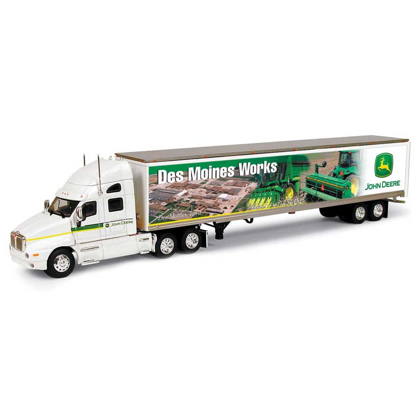 1/64 John Deere Kenworth Semi Truck with Box Trailer, Des Moines Works Collector Edition, 3rd in Series, by ERTL