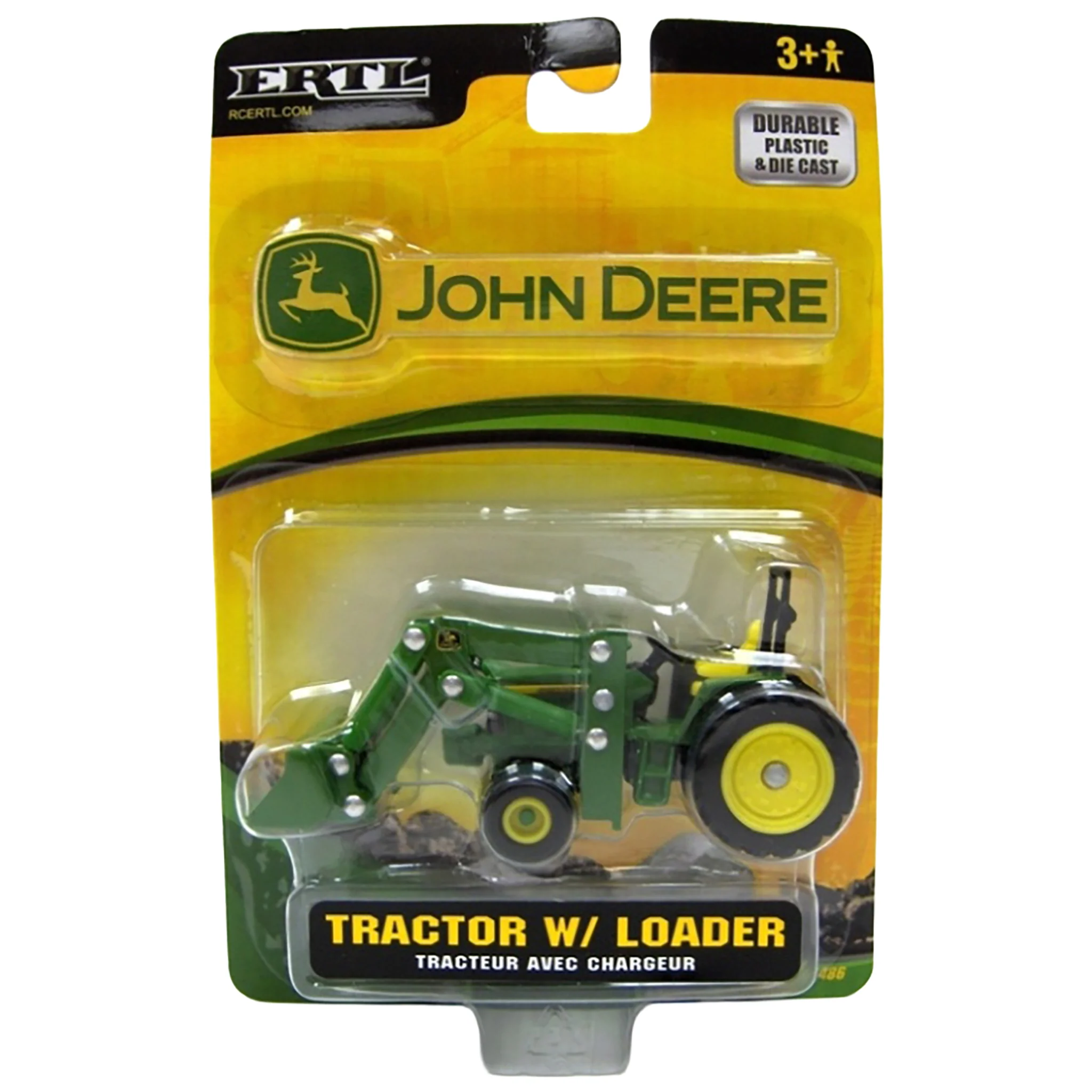 1/64 Diecast John Deere Tractor with ROPS & Loader by ERTL