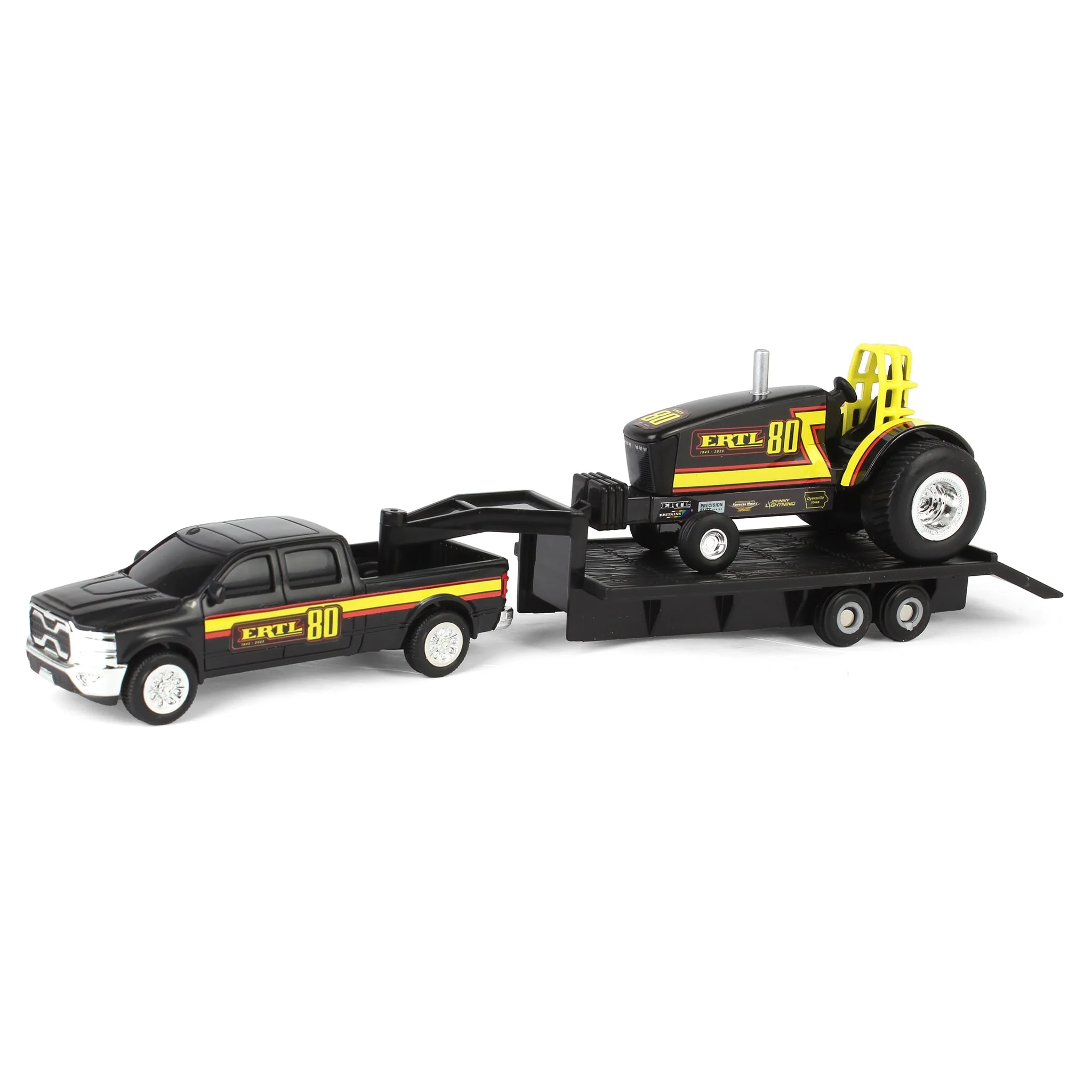 1/64 ERTL 80th Anniversary Pulling Tractor with Pickup Truck & Trailer