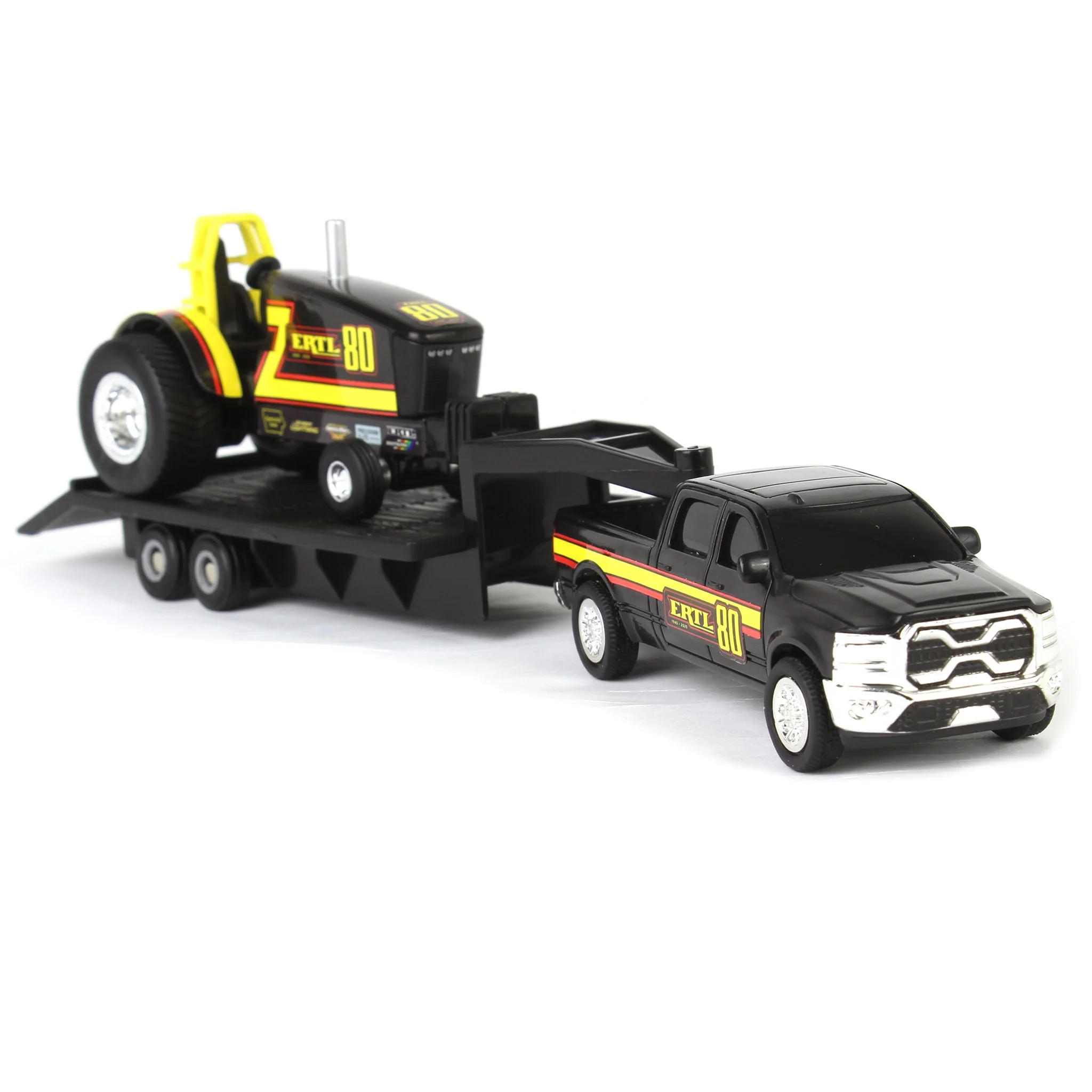 1/64 ERTL 80th Anniversary Pulling Tractor with Pickup Truck & Trailer - Image 3
