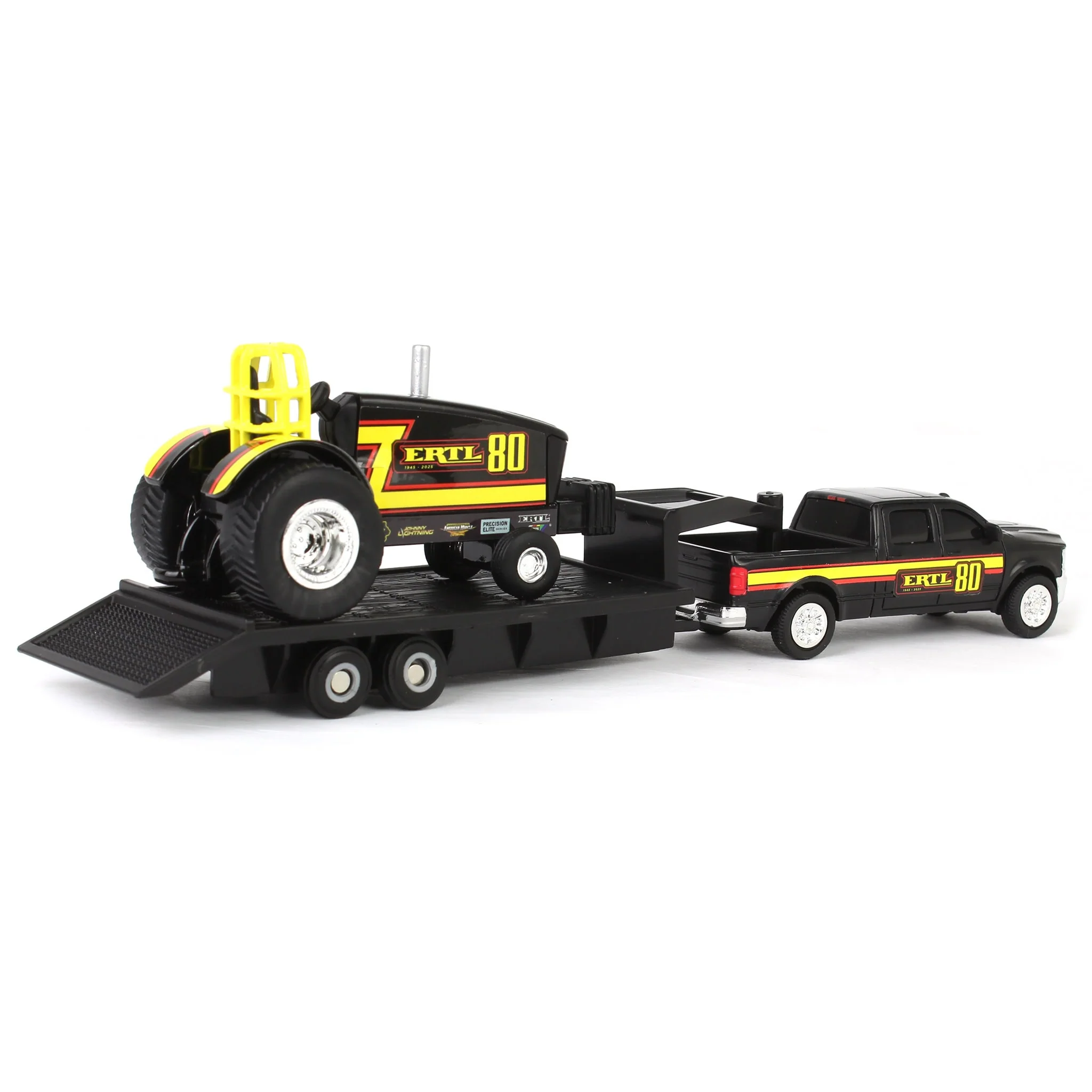 1/64 ERTL 80th Anniversary Pulling Tractor with Pickup Truck & Trailer - Image 4