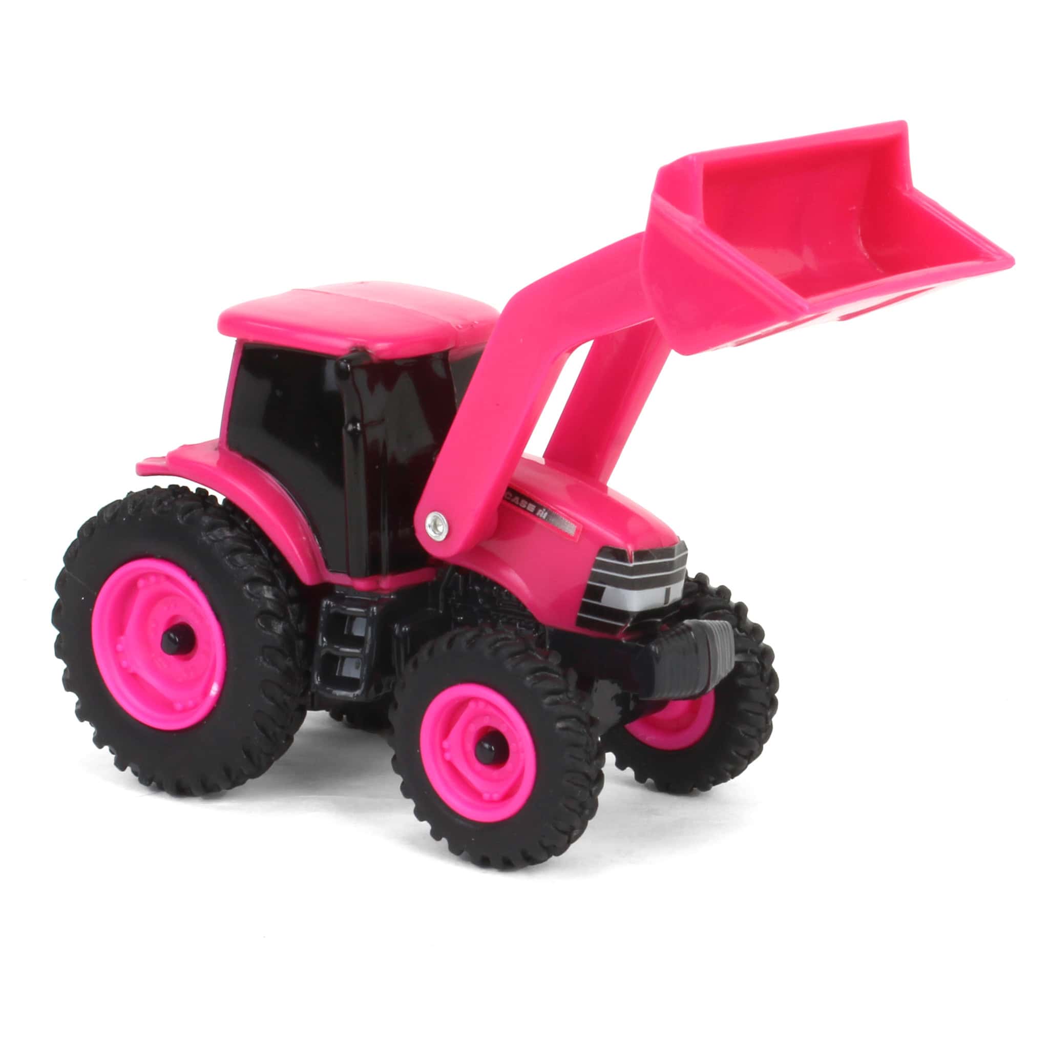 1/64 ERTL Collect N Play Case IH Pink Tractor with Loader - Image 2