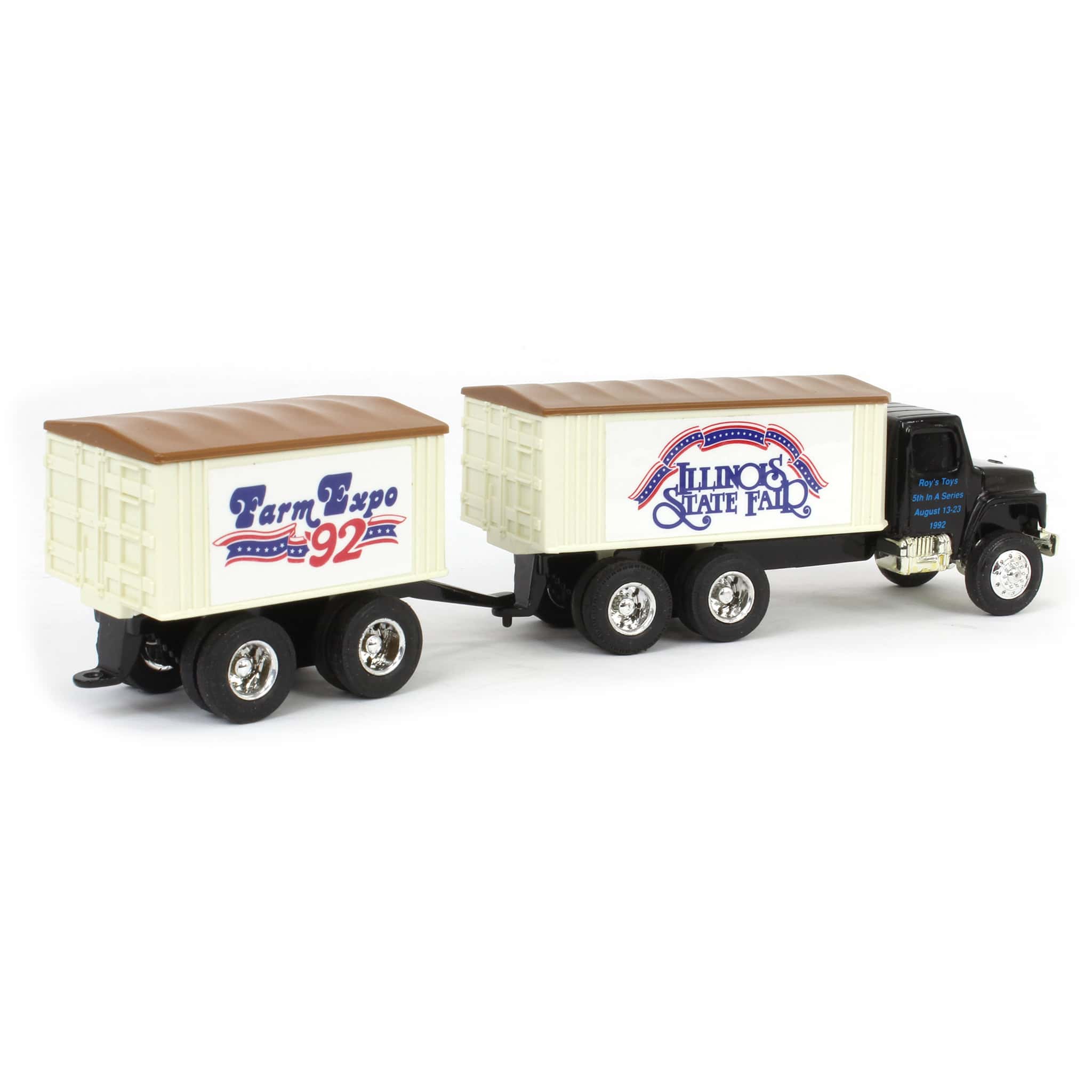 1/64 Roy's Toys Truck with Pup Trailer by ERTL, 5th in a Series, 1992 Illinois State Fair - Image 2