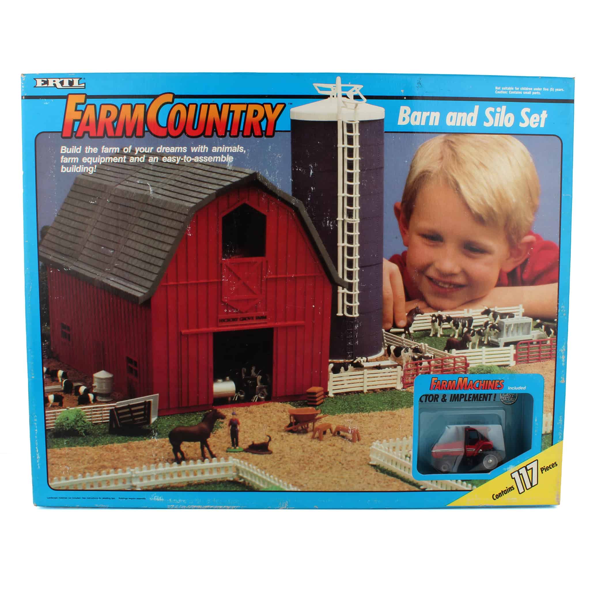 1/64 ERTL Farm Country Barn & Silo Set with Case IH 7130 Tractor, 117 Pieces