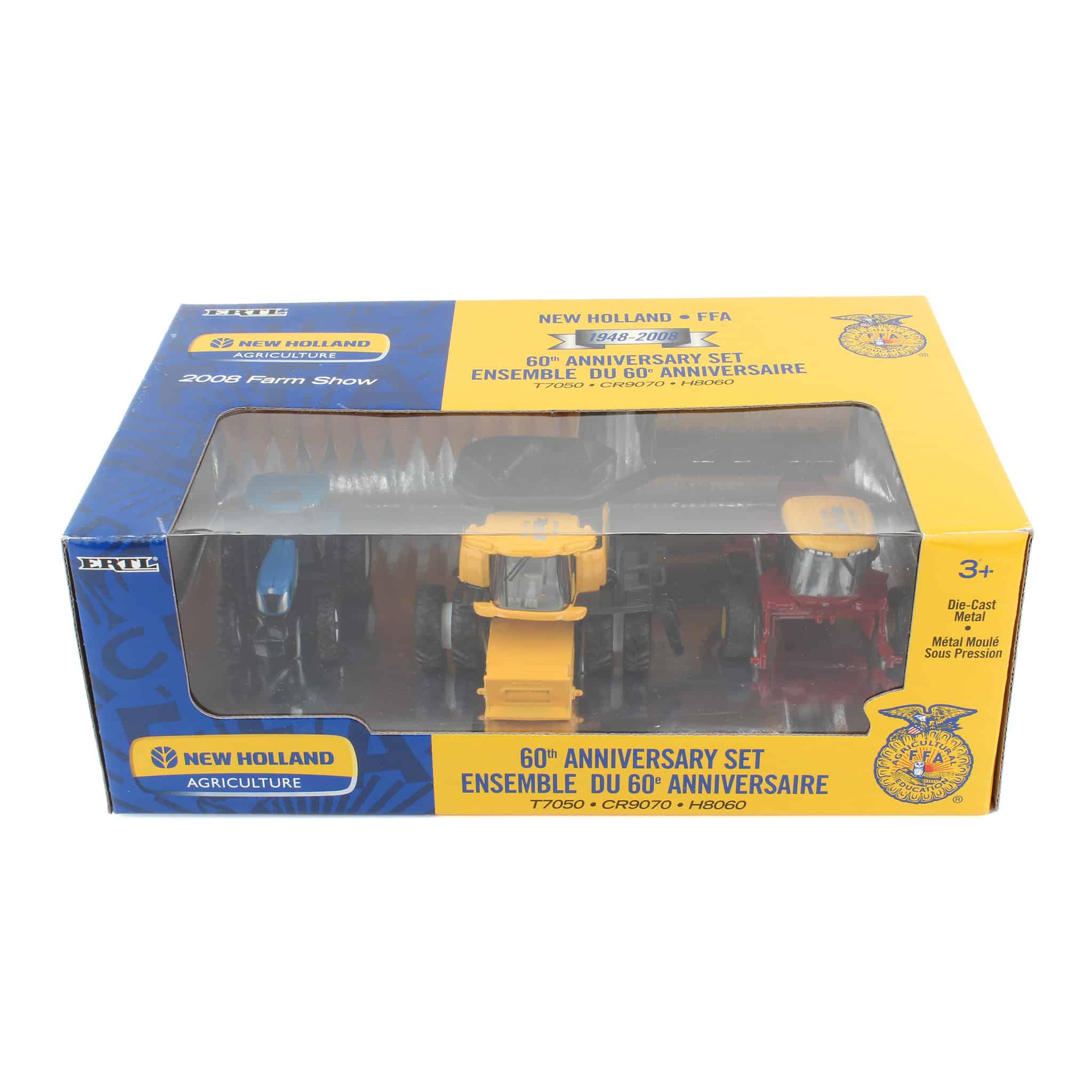 1/64 FFA 60th Anniversary New Holland 3 Piece Set by ERTL, 2008 Farm Show