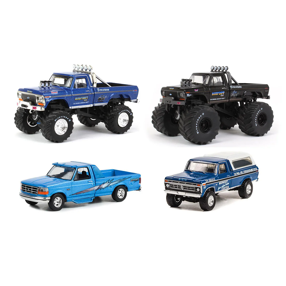 1/64 Ford Bigfoot Trucks Set by Greenlight