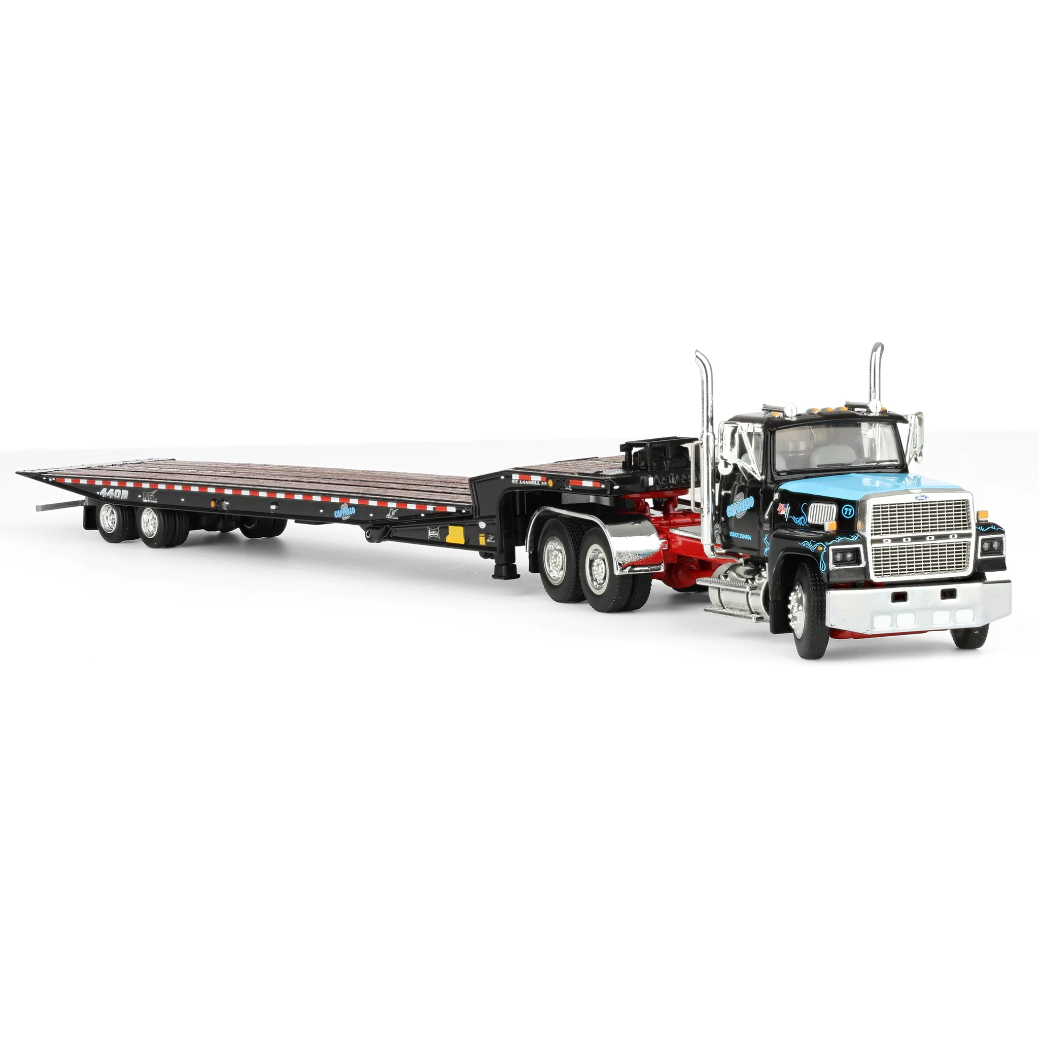 1/64 Ford LTL 9000 Semi Truck with Landoll Traveling Axle Trailer, DCP by First Gear Legacy Series #3: Cappello Heavy Transport - Image 2