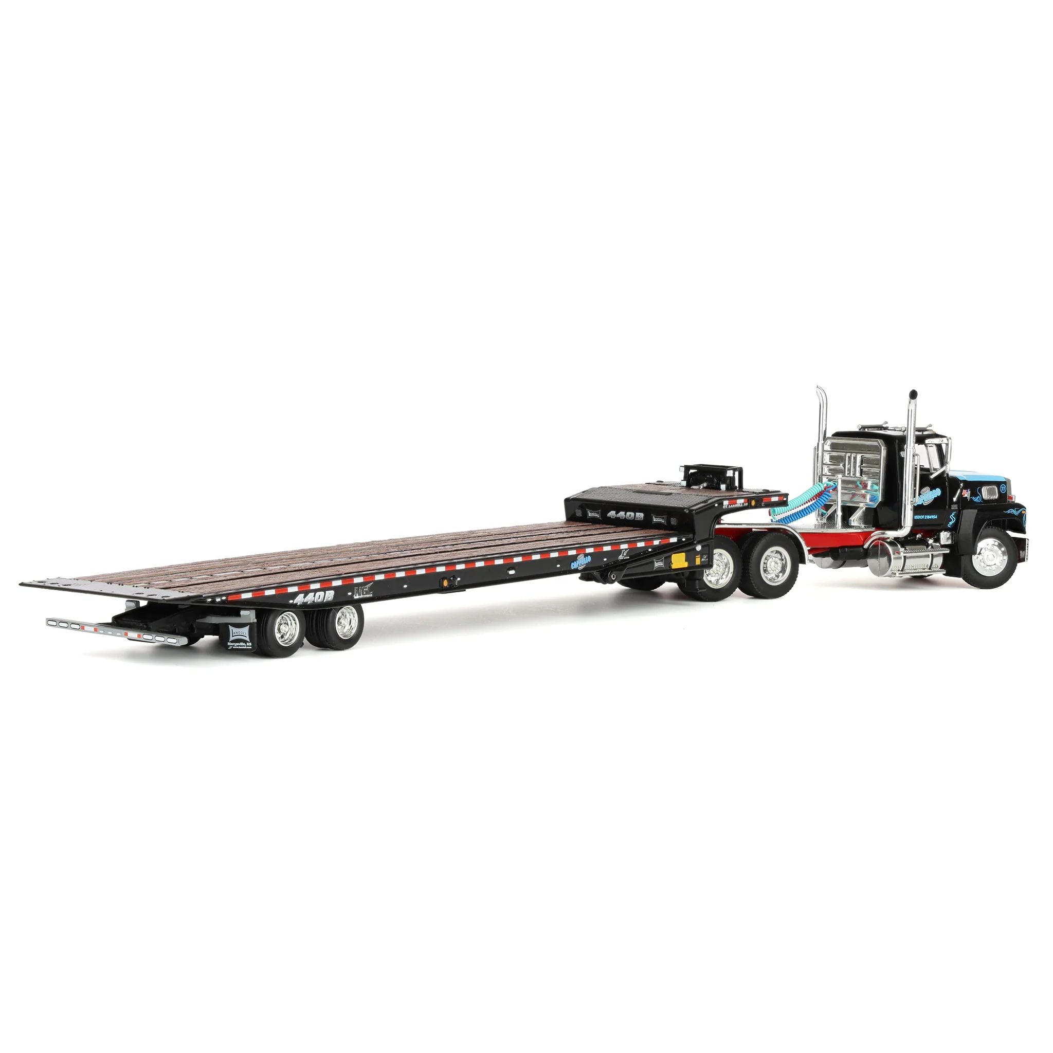 1/64 Ford LTL 9000 Semi Truck with Landoll Traveling Axle Trailer, DCP by First Gear Legacy Series #3: Cappello Heavy Transport - Image 3