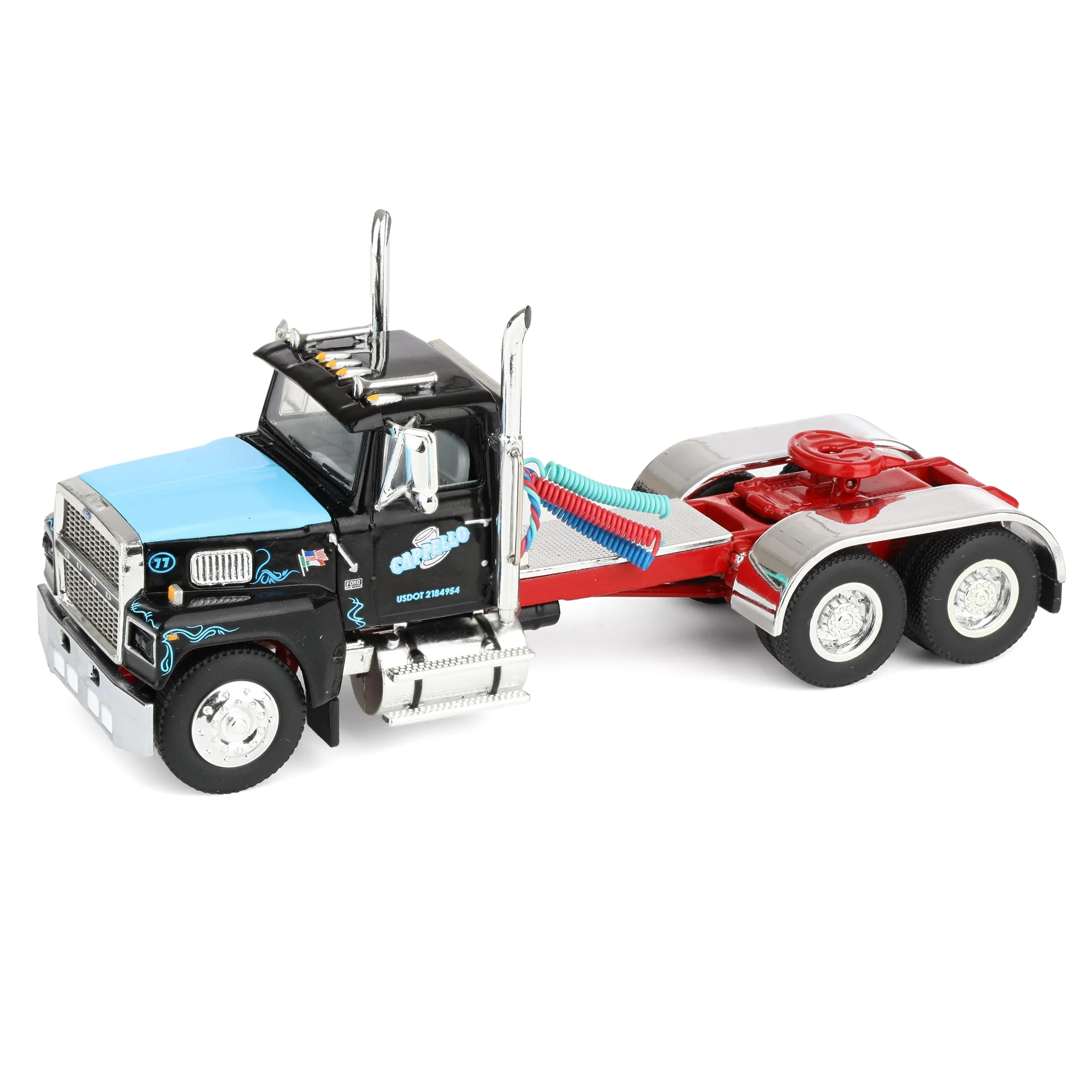 1/64 Ford LTL 9000 Semi Truck with Landoll Traveling Axle Trailer, DCP by First Gear Legacy Series #3: Cappello Heavy Transport - Image 6