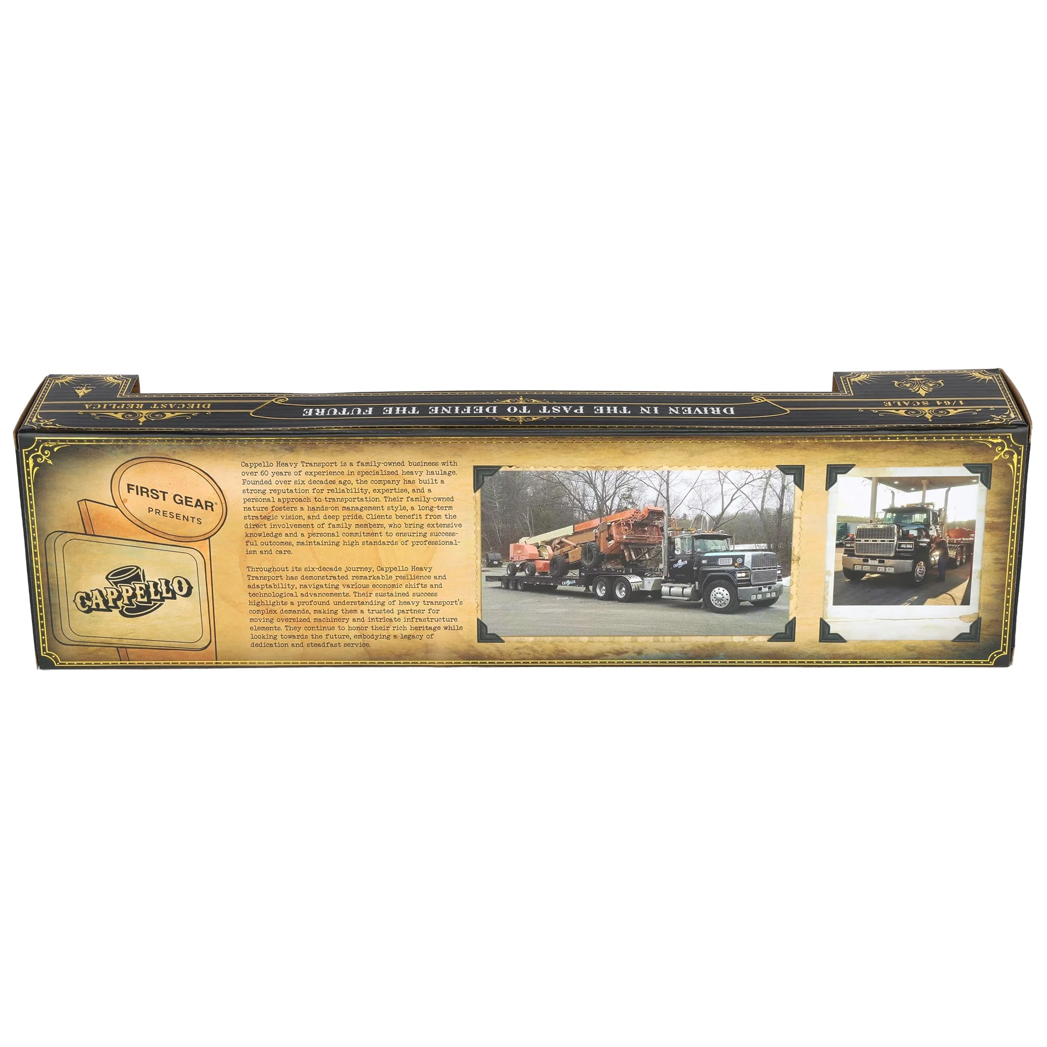 1/64 Ford LTL 9000 Semi Truck with Landoll Traveling Axle Trailer, DCP by First Gear Legacy Series #3: Cappello Heavy Transport - Image 8