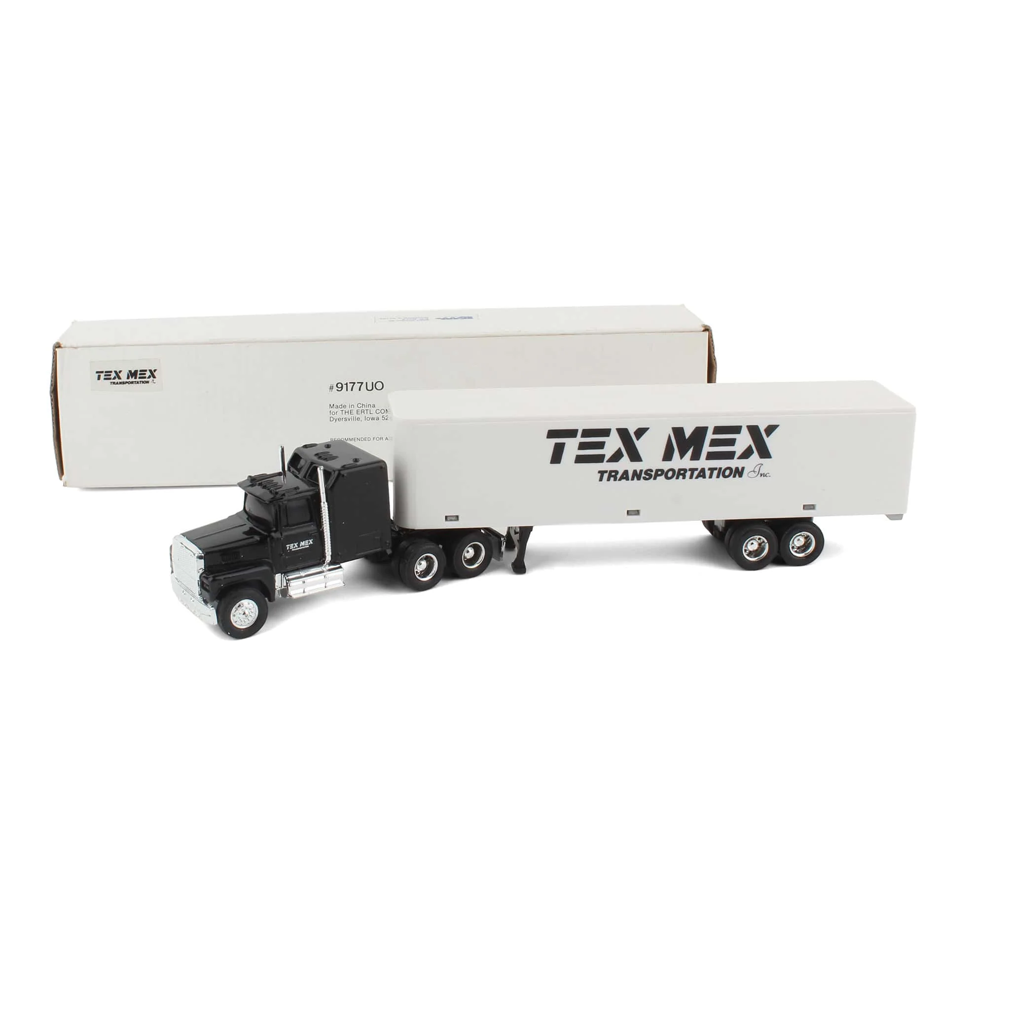 1/64 Ford LTL-9000 with Sleeper Semi Truck & Tex Mex Transportation Box Trailer by ERTL - Image 2