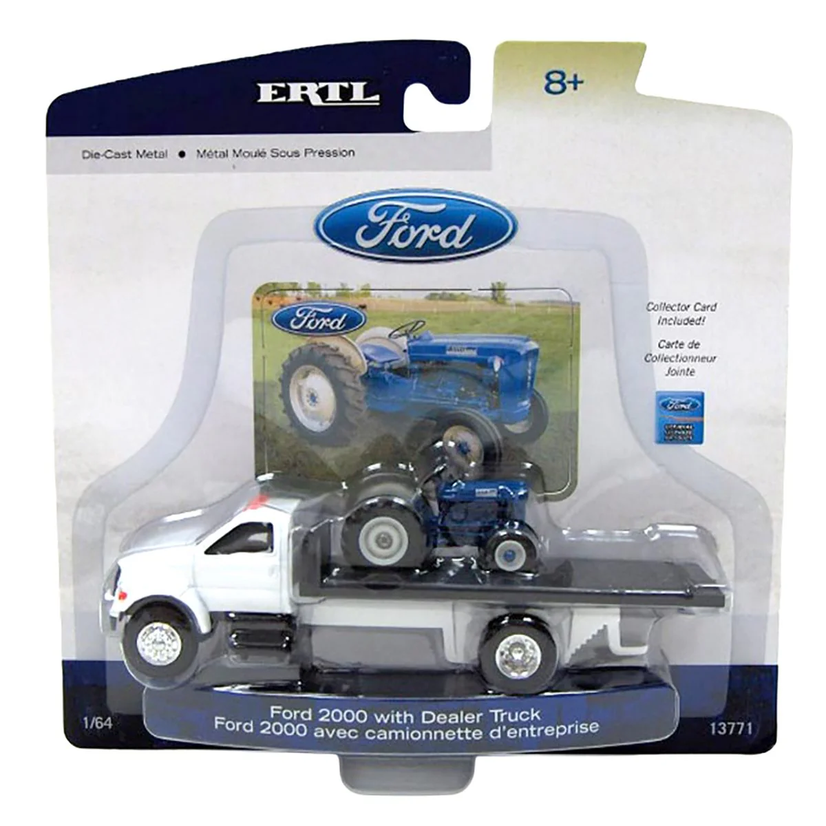 1/64 Ford Rollback Dealer Truck with Ford 2000 Wide Front Tractor by ERTL - Image 2