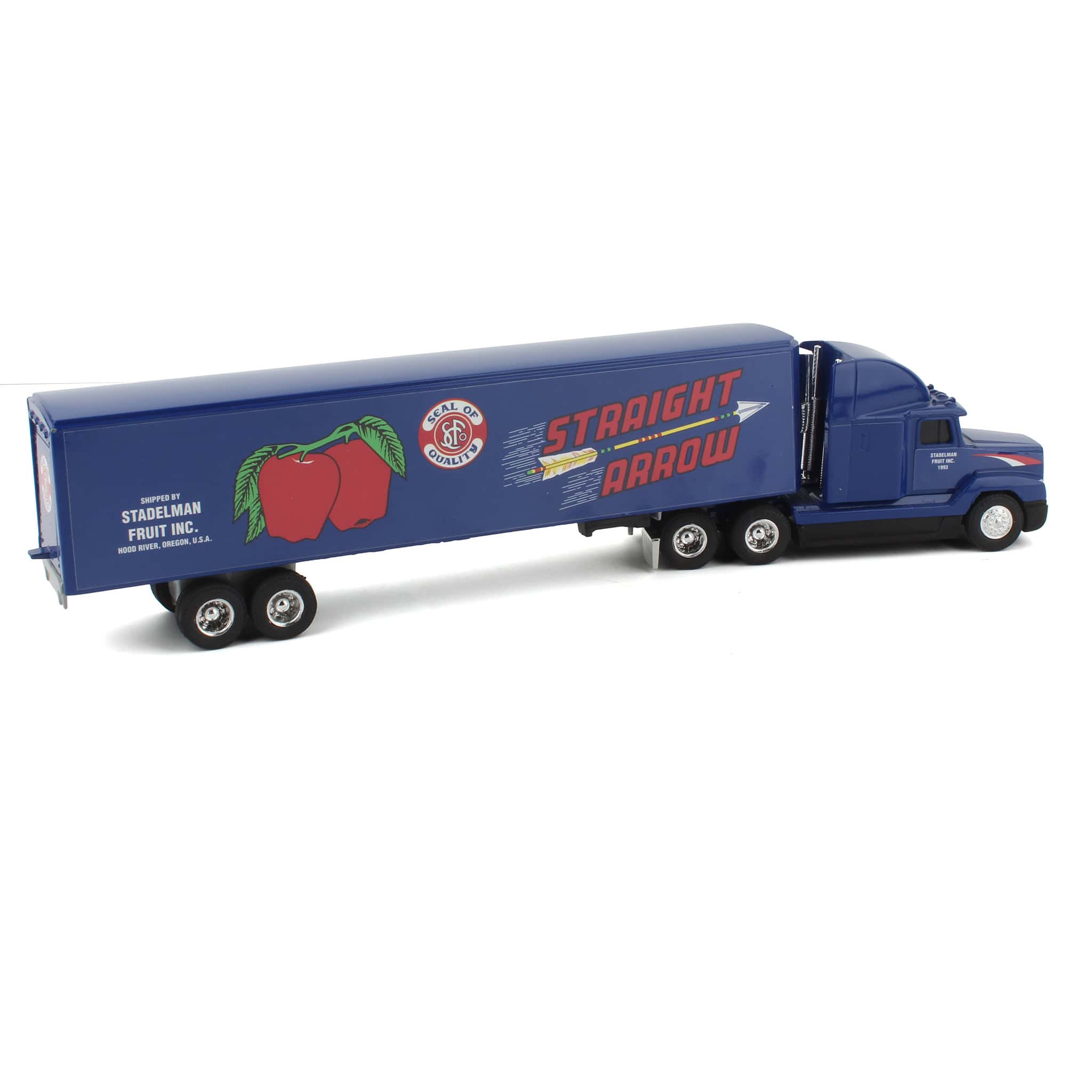 1/64 Freightliner 120 Conventional Semi Truck with 48" Sleeper Cab & Stadelman Fruit Inc Reefer Trailer - Image 2