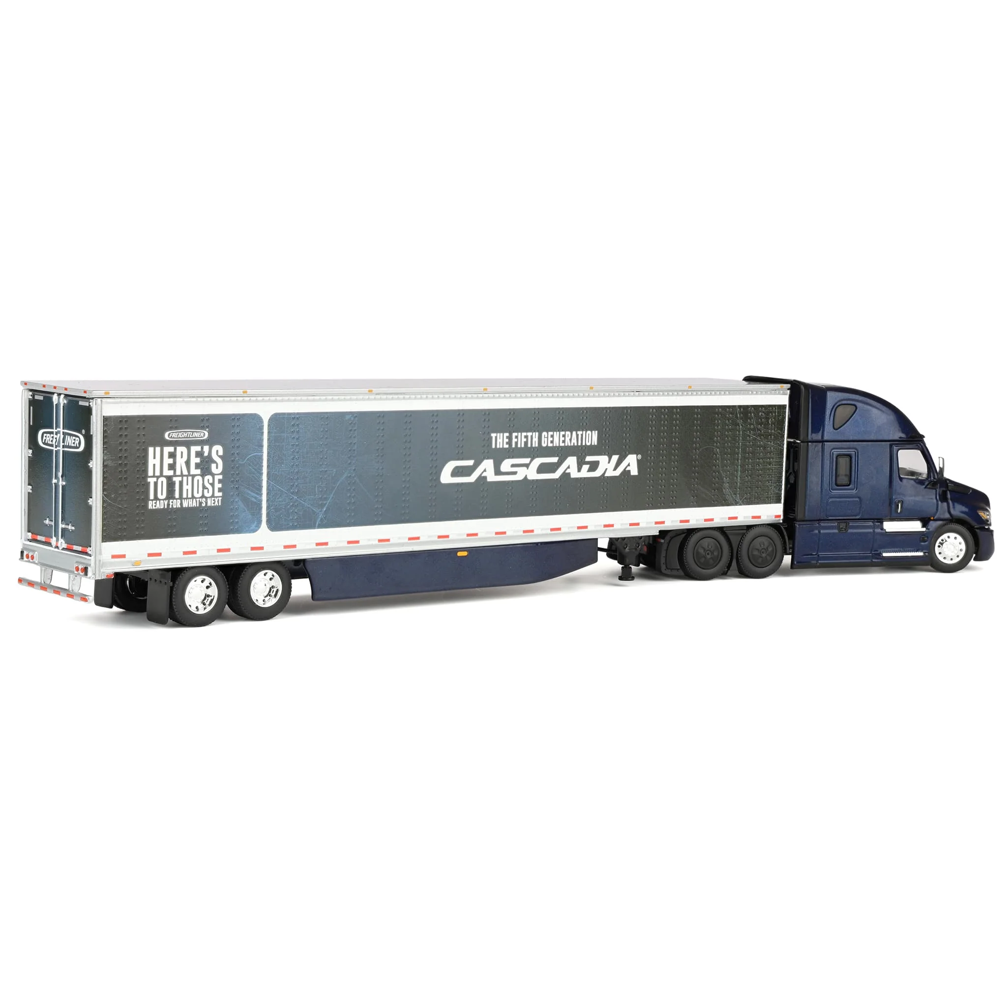 1/64 Freightliner Cascadia Fifth Generation Semi Truck with Raised Roof Sleeper, Freightliner Midnight, DCP by First Gear - Image 3