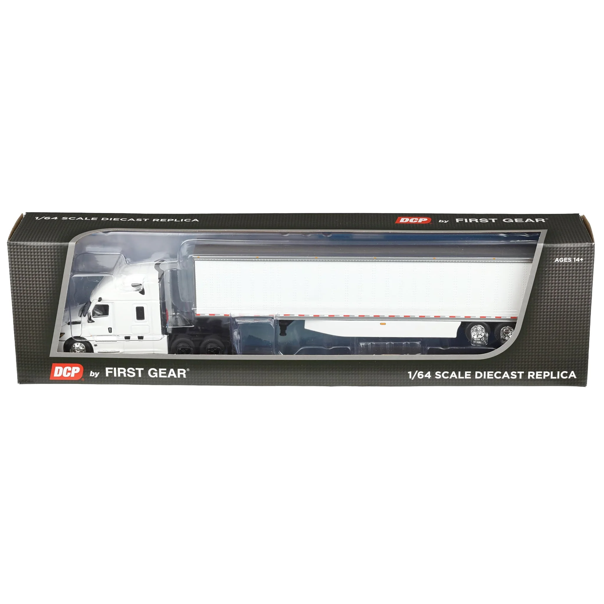 1/64 Freightliner Cascadia Fifth Generation Semi Truck with Raised Roof Sleeper, White, DCP by First Gear - Image 6