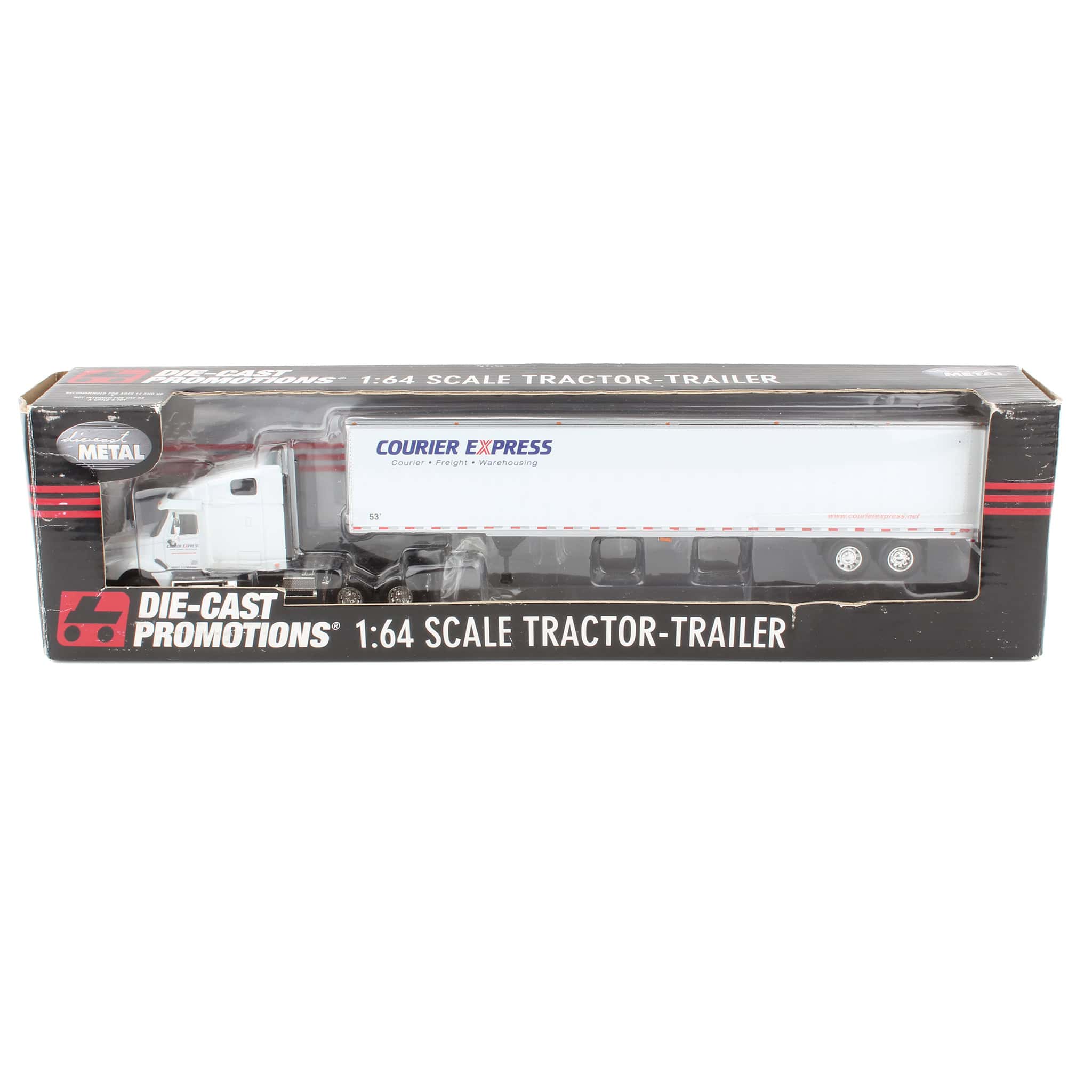 1/64 Freightliner Columbia with 53ft Box Van Trailer by DCP, Courier Express