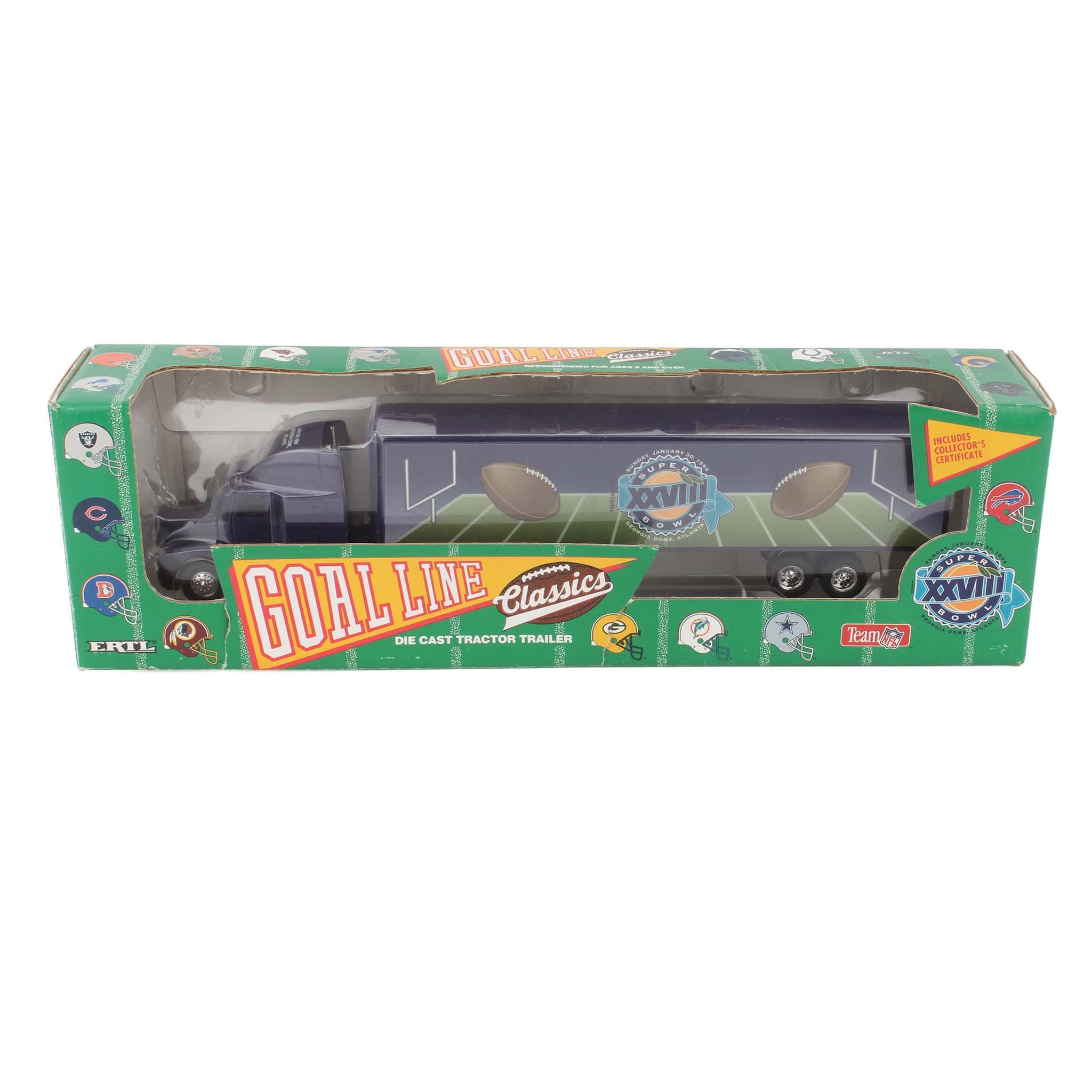 1/64 Freightliner Semi Tractor Trailer Goal Line Classics by ERTL, Super Bowl XXVIII 1994