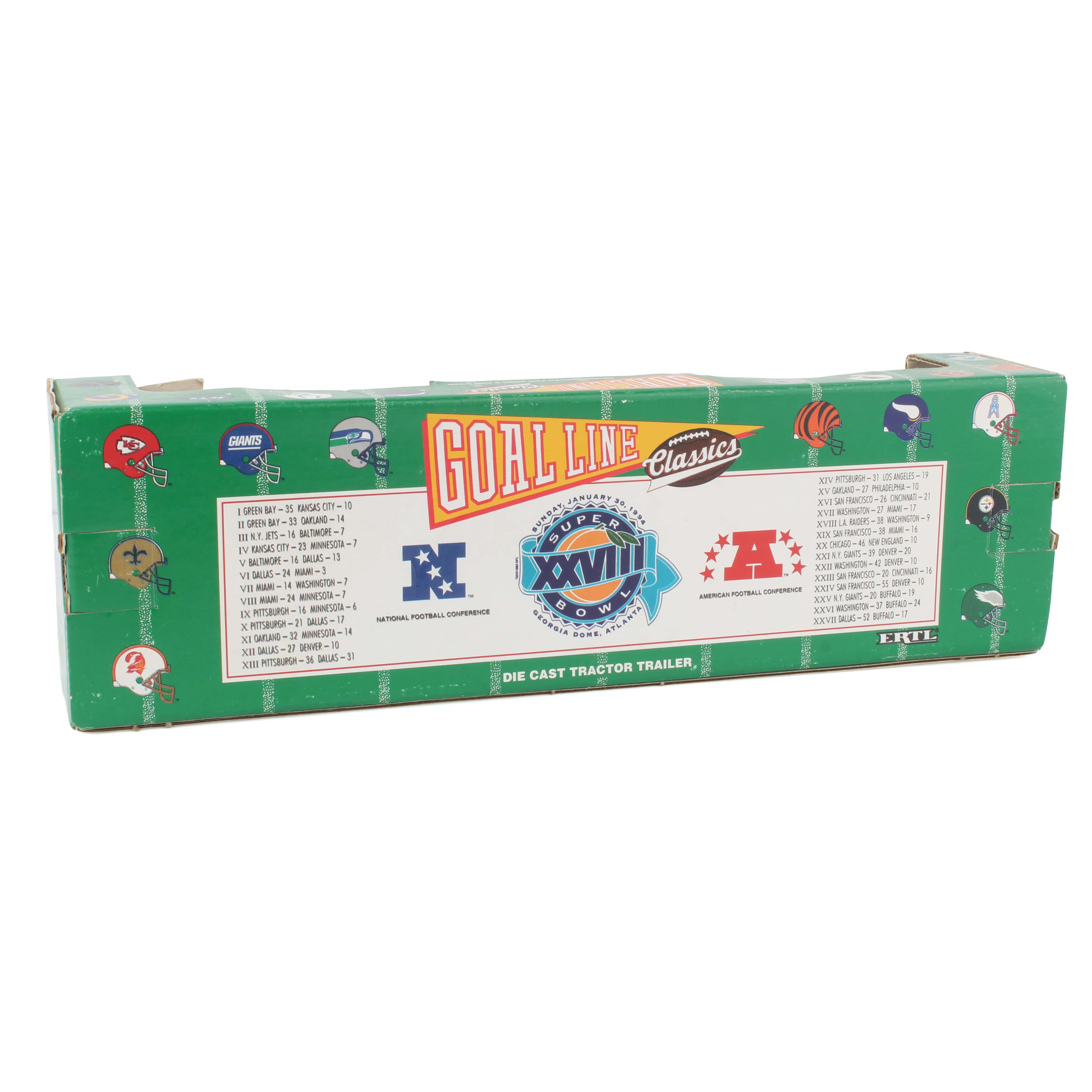 1/64 Freightliner Semi Tractor Trailer Goal Line Classics by ERTL, Super Bowl XXVIII 1994 - Image 2