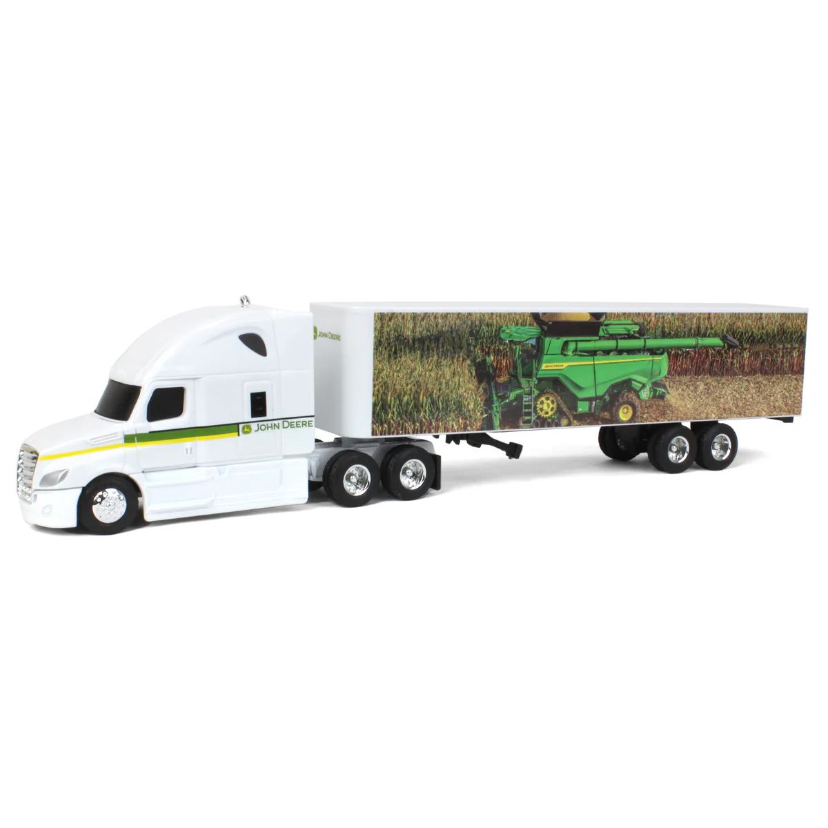 1/64 Freightliner Semi Truck with John Deere X9 Combine Graphics on Trailer by ERTL
