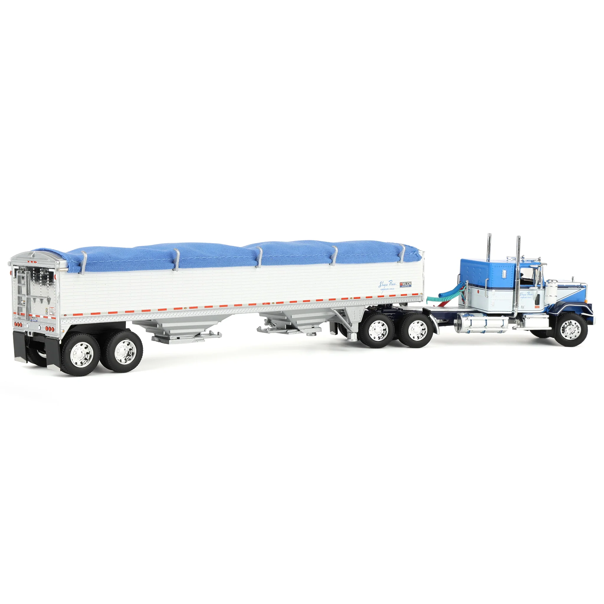 1/64 GMC General Semi Truck with Tandem Axle Wilson Pacesetter Grain Trailer, Shupe Bros Trucking, DCP by First Gear - Image 3