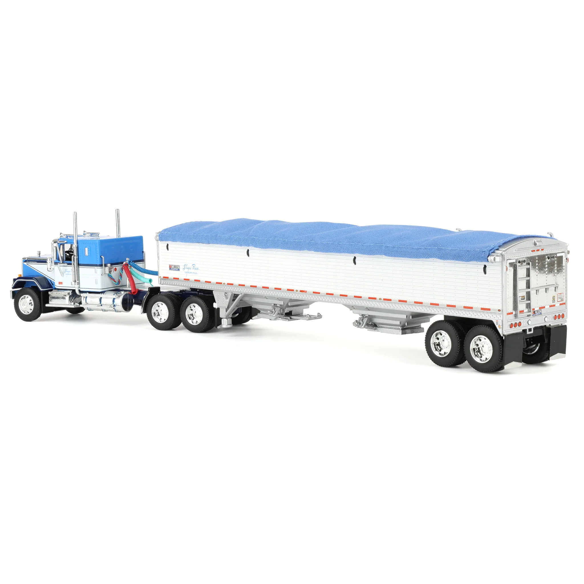 1/64 GMC General Semi Truck with Tandem Axle Wilson Pacesetter Grain Trailer, Shupe Bros Trucking, DCP by First Gear - Image 4
