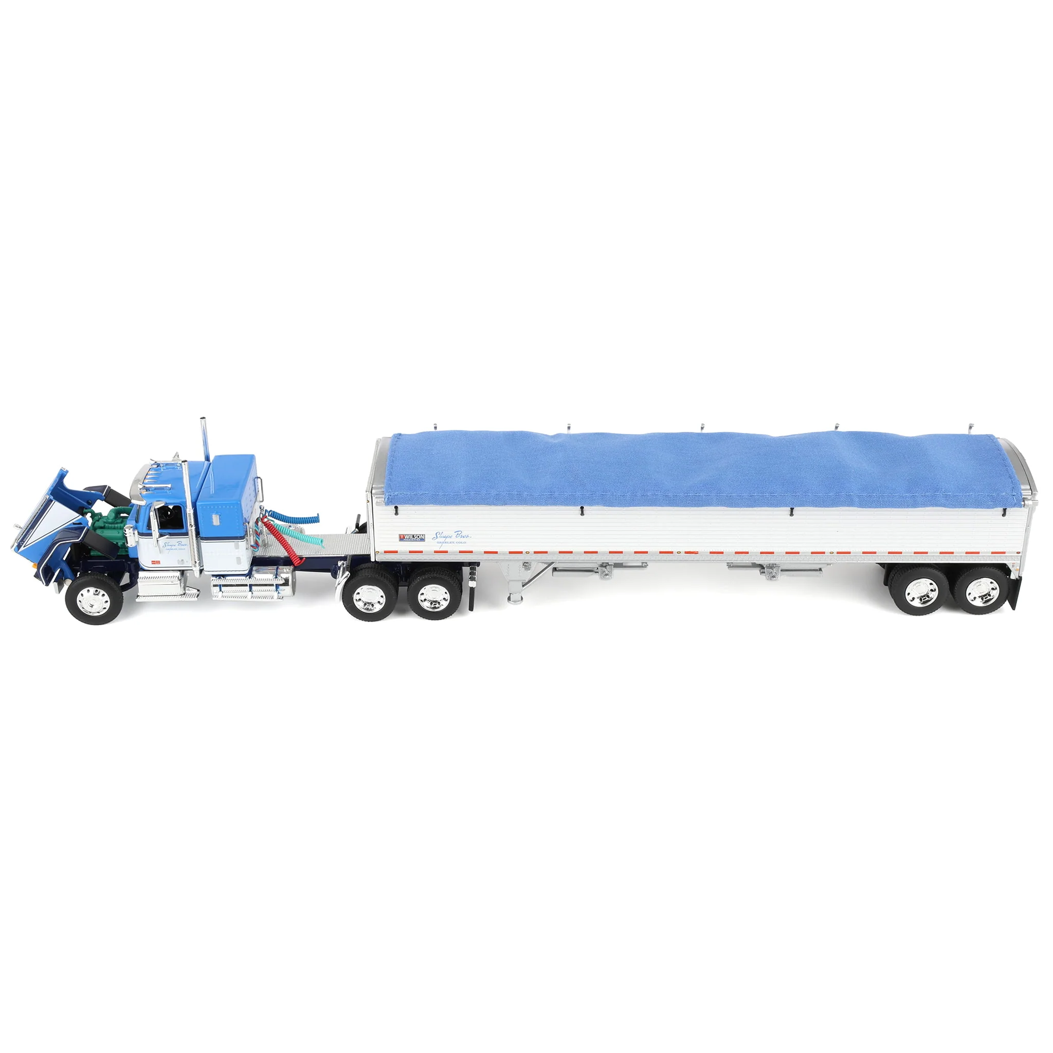 1/64 GMC General Semi Truck with Tandem Axle Wilson Pacesetter Grain Trailer, Shupe Bros Trucking, DCP by First Gear - Image 5