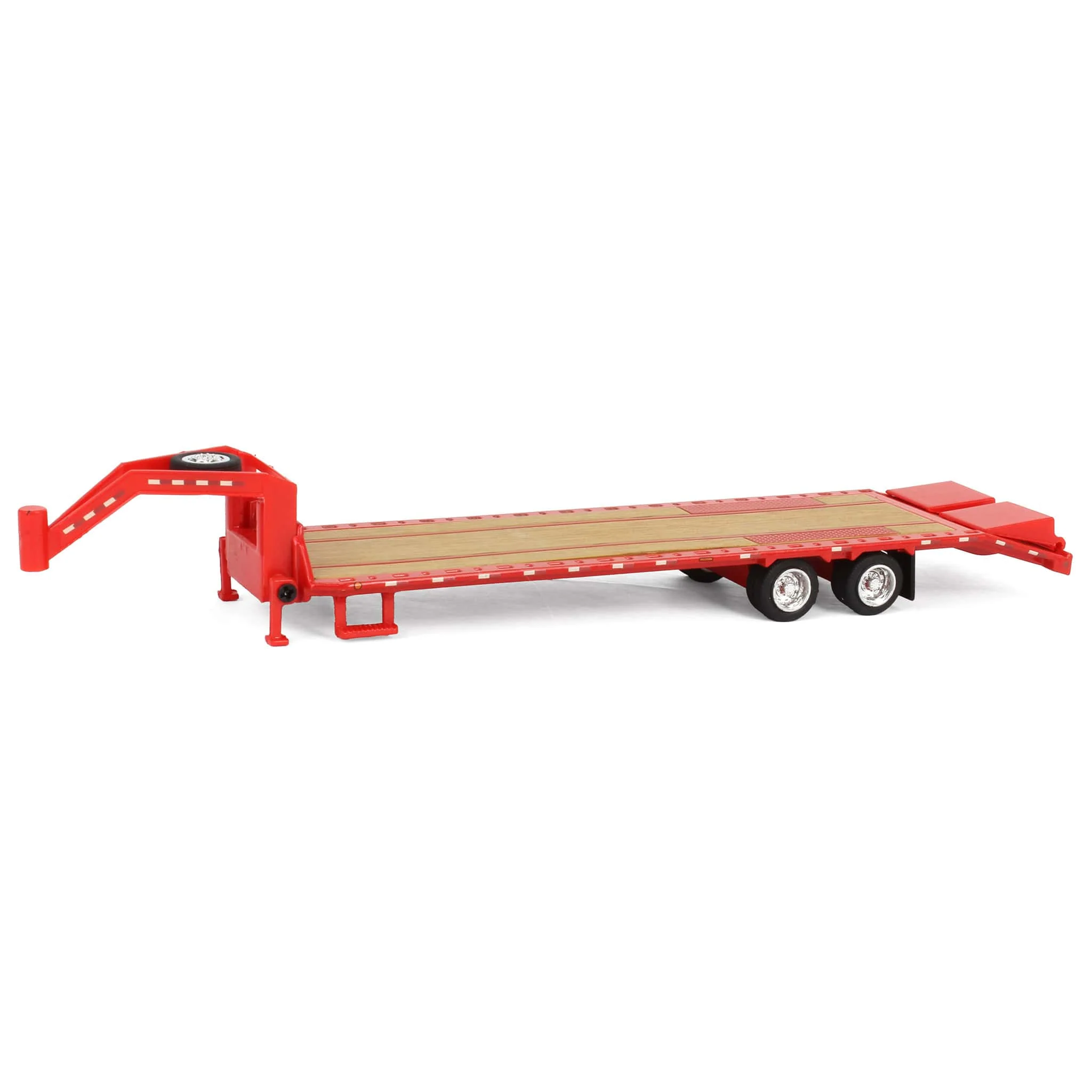 1/64 Gooseneck Trailer, Red with Red & White Conspicuity Stripes, GreenLight Hobby Exclusive