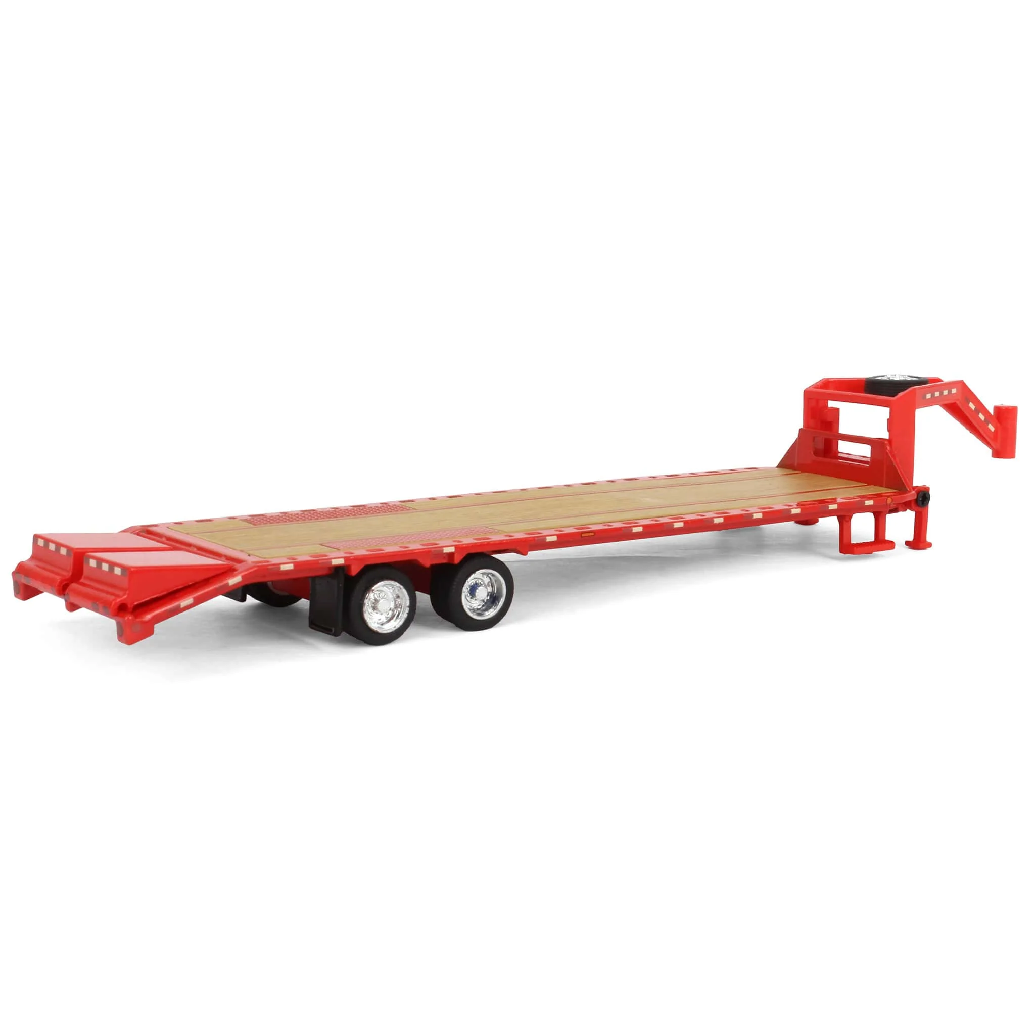 1/64 Gooseneck Trailer, Red with Red & White Conspicuity Stripes, GreenLight Hobby Exclusive - Image 3