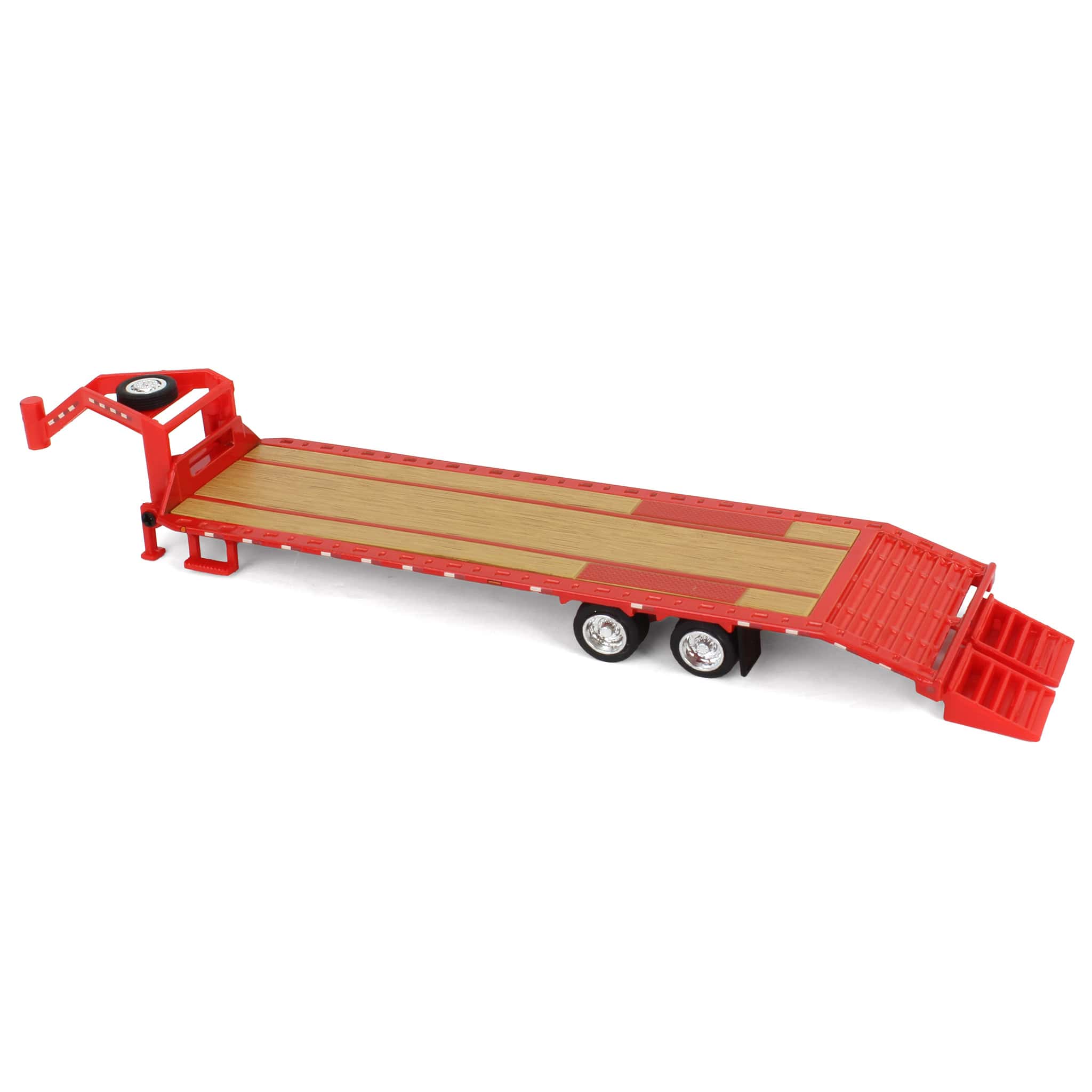 1/64 Gooseneck Trailer, Red with Red & White Conspicuity Stripes, GreenLight Hobby Exclusive - Image 4