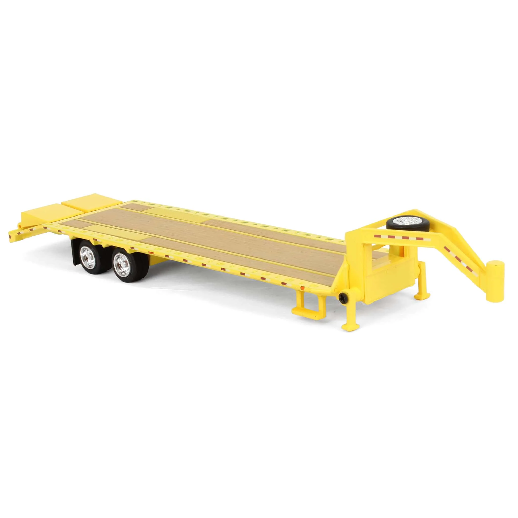 1/64 Gooseneck Trailer, Yellow with Red & White Conspicuity Stripes, Hobby Exclusive - Image 2