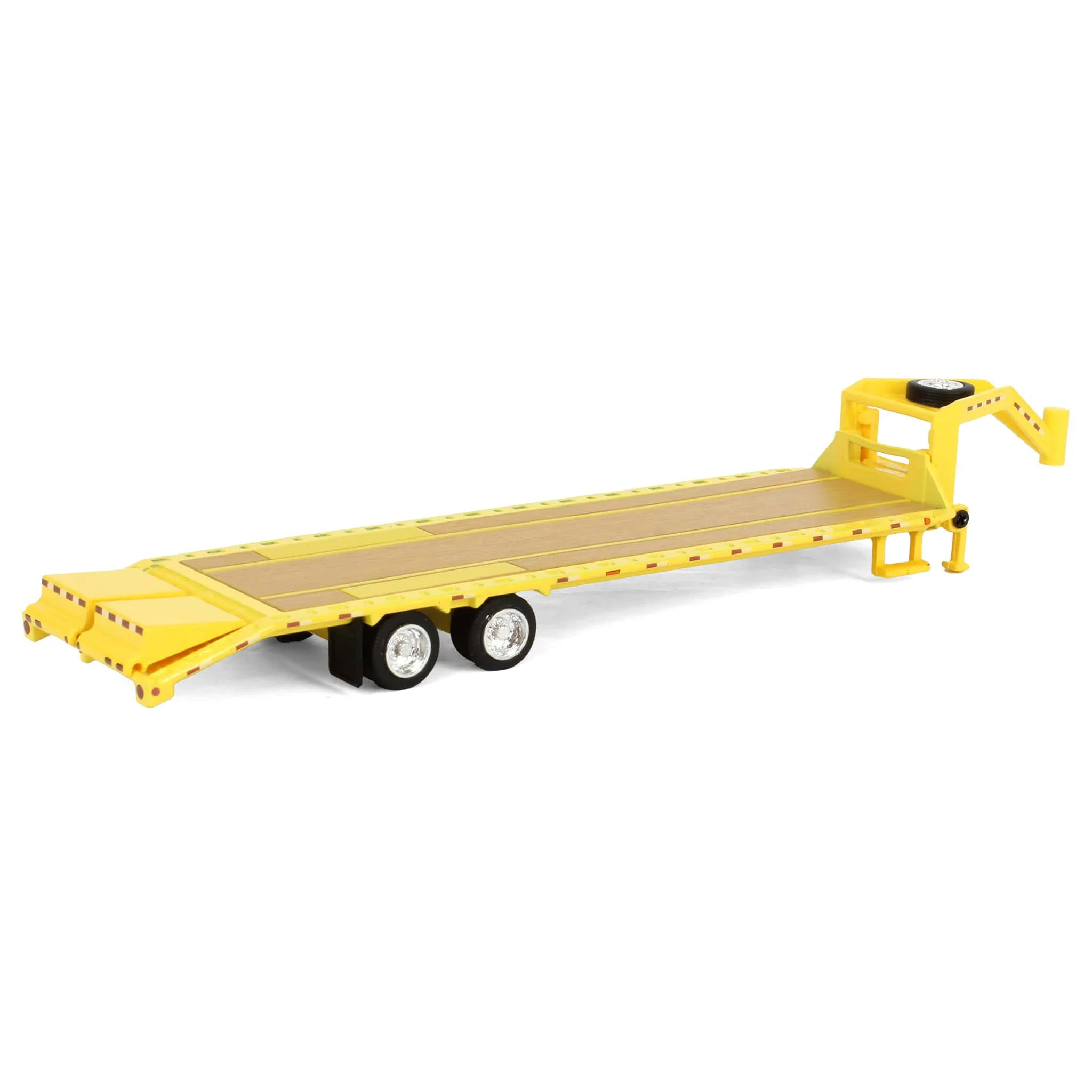 1/64 Gooseneck Trailer, Yellow with Red & White Conspicuity Stripes, Hobby Exclusive - Image 3