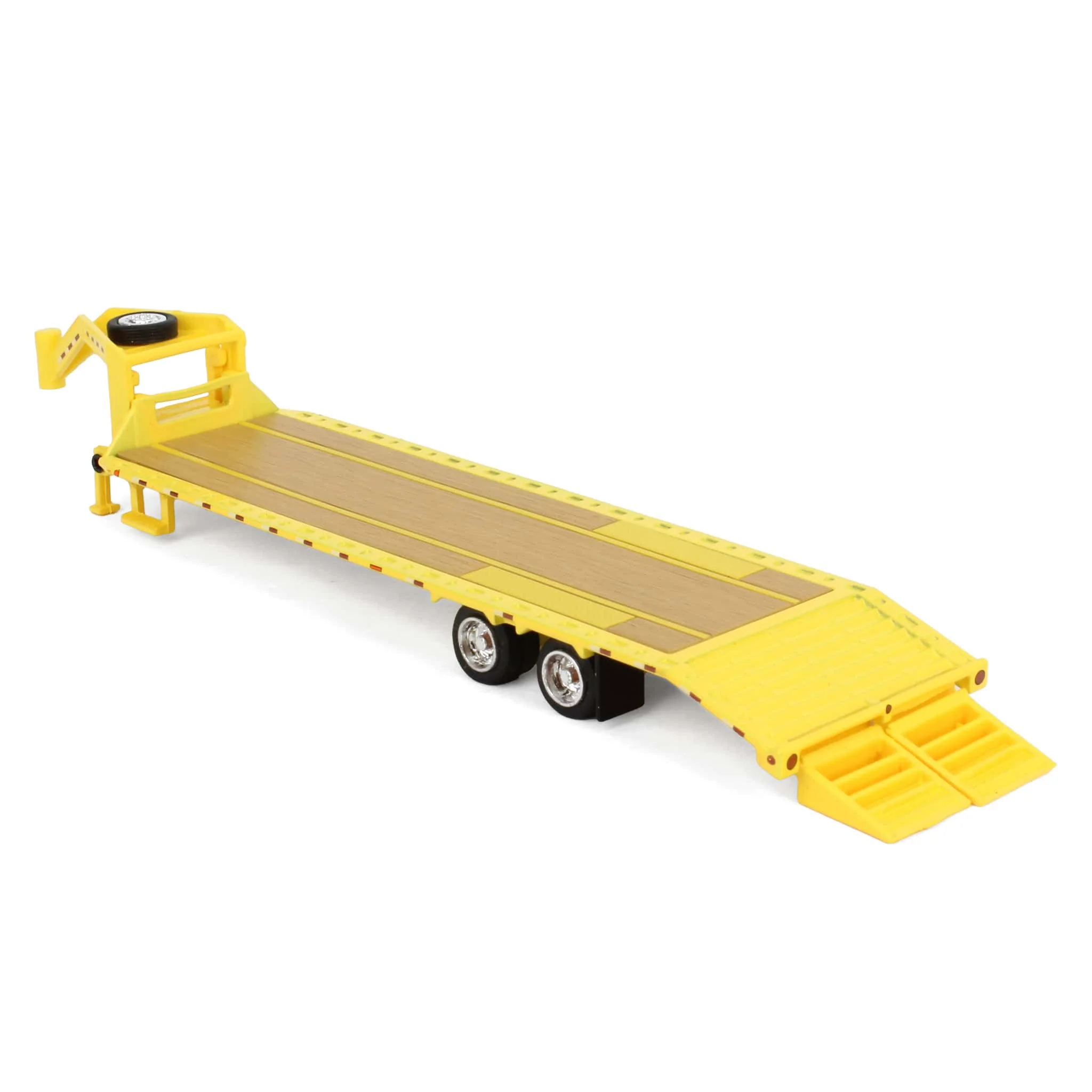 1/64 Gooseneck Trailer, Yellow with Red & White Conspicuity Stripes, Hobby Exclusive - Image 4