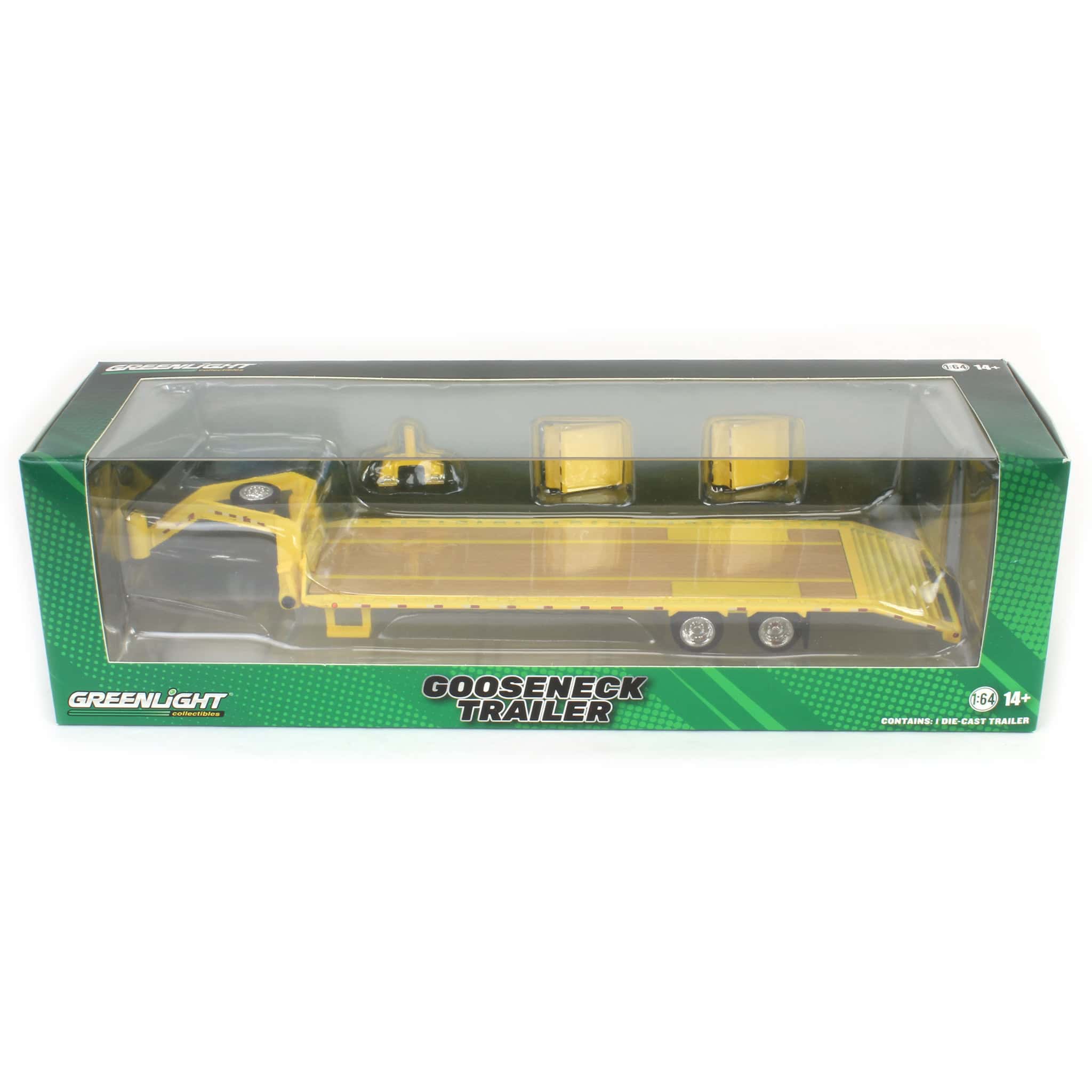 1/64 Gooseneck Trailer, Yellow with Red & White Conspicuity Stripes, Hobby Exclusive - Image 5