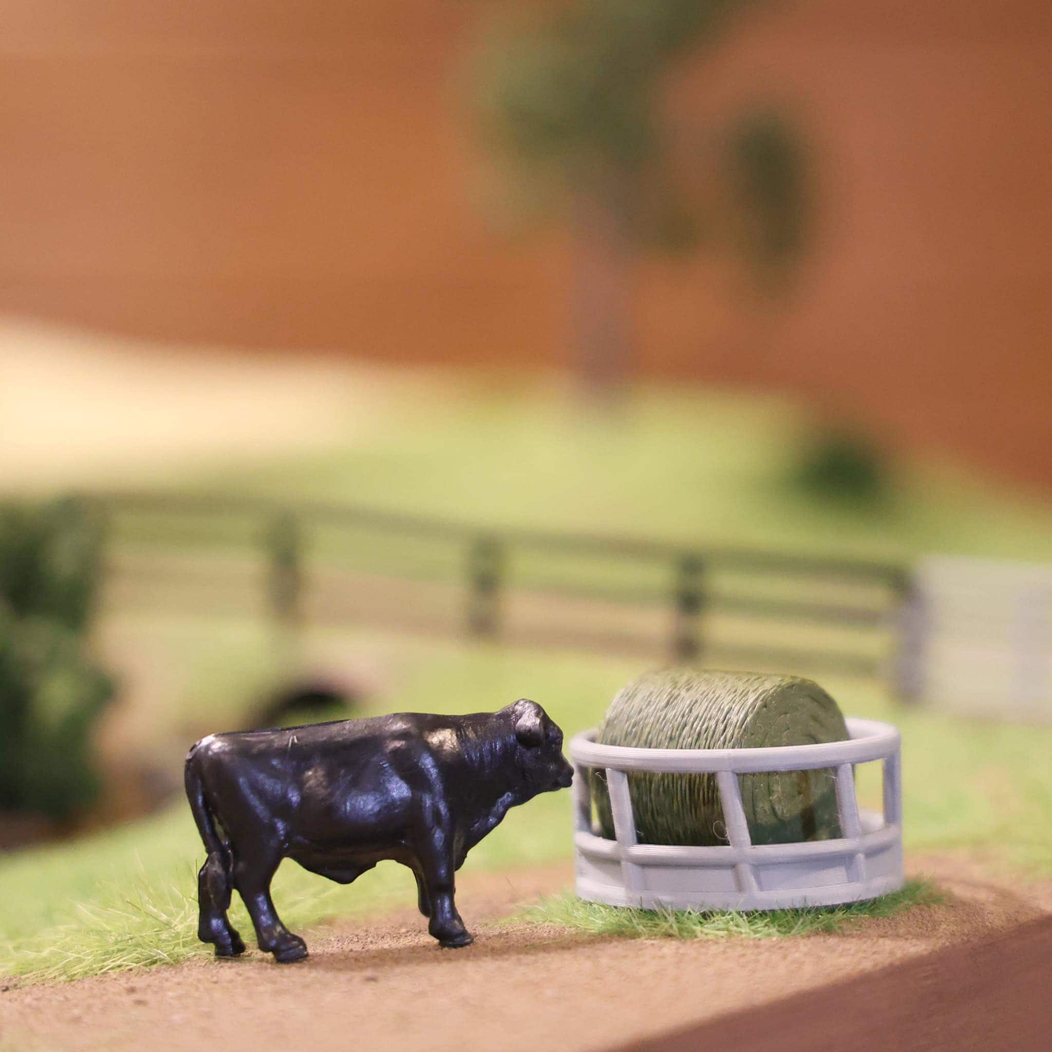 1/64 Gray Round Bale Hay Feeder by REVD Toys, 3D Printed - Image 4