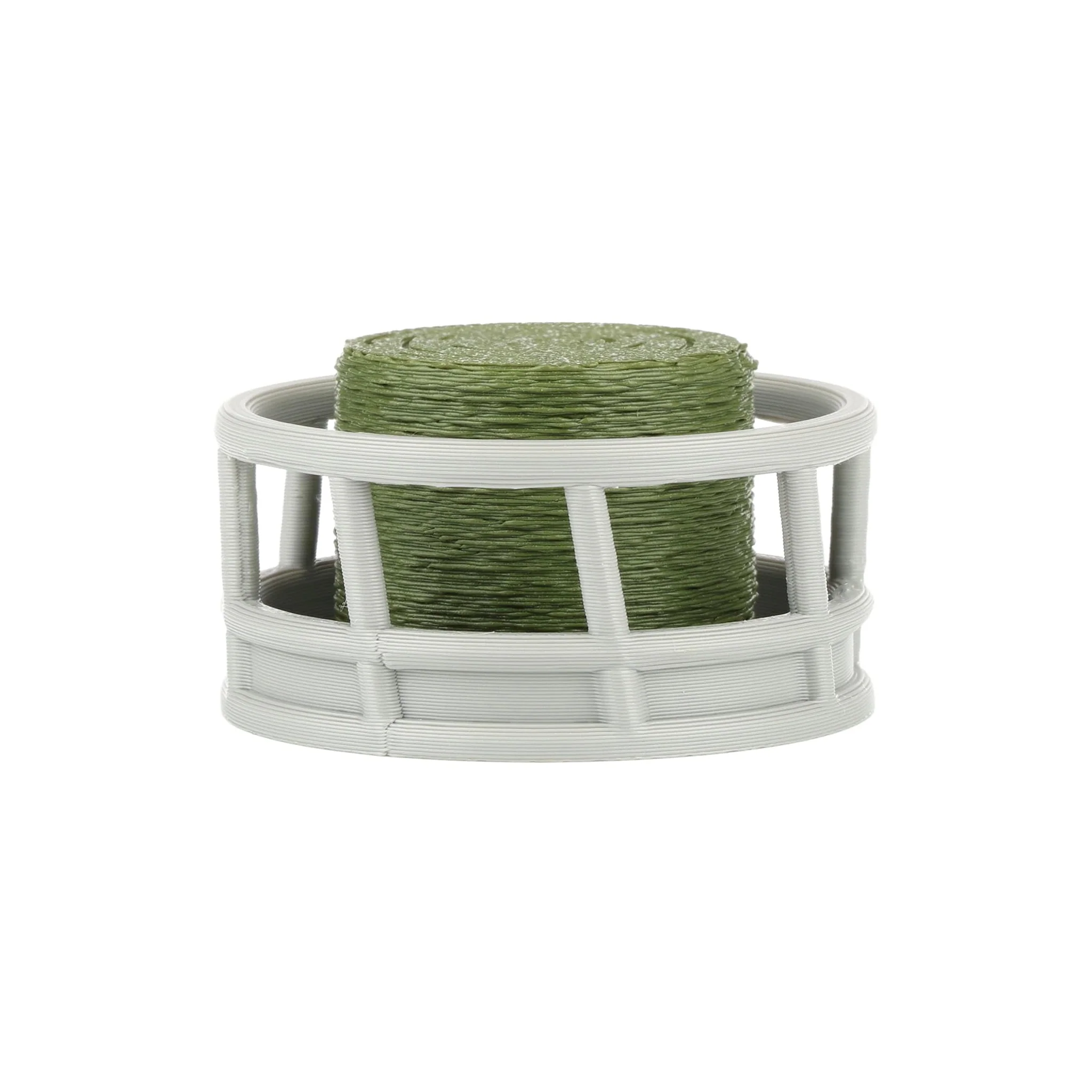 1/64 Gray Round Bale Hay Feeder with Hay Bale by REVD Toys, 3D Printed - Image 4