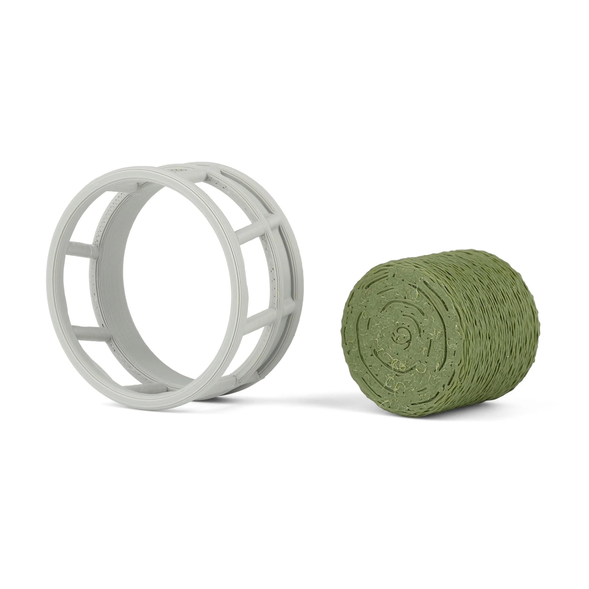 1/64 Gray Round Bale Hay Feeder with Hay Bale by REVD Toys, 3D Printed - Image 5