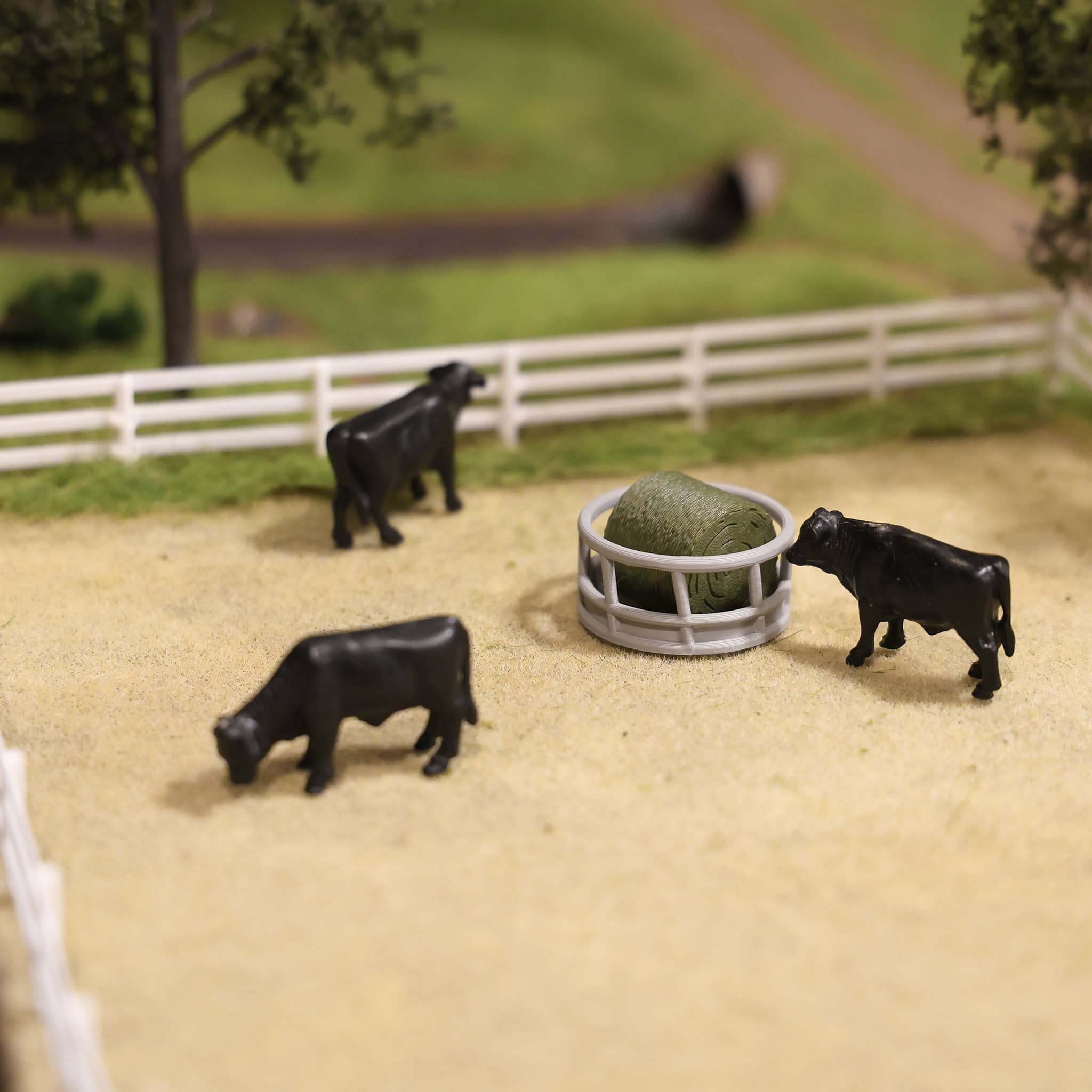 1/64 Gray Round Bale Hay Feeder with Hay Bale by REVD Toys, 3D Printed - Image 6