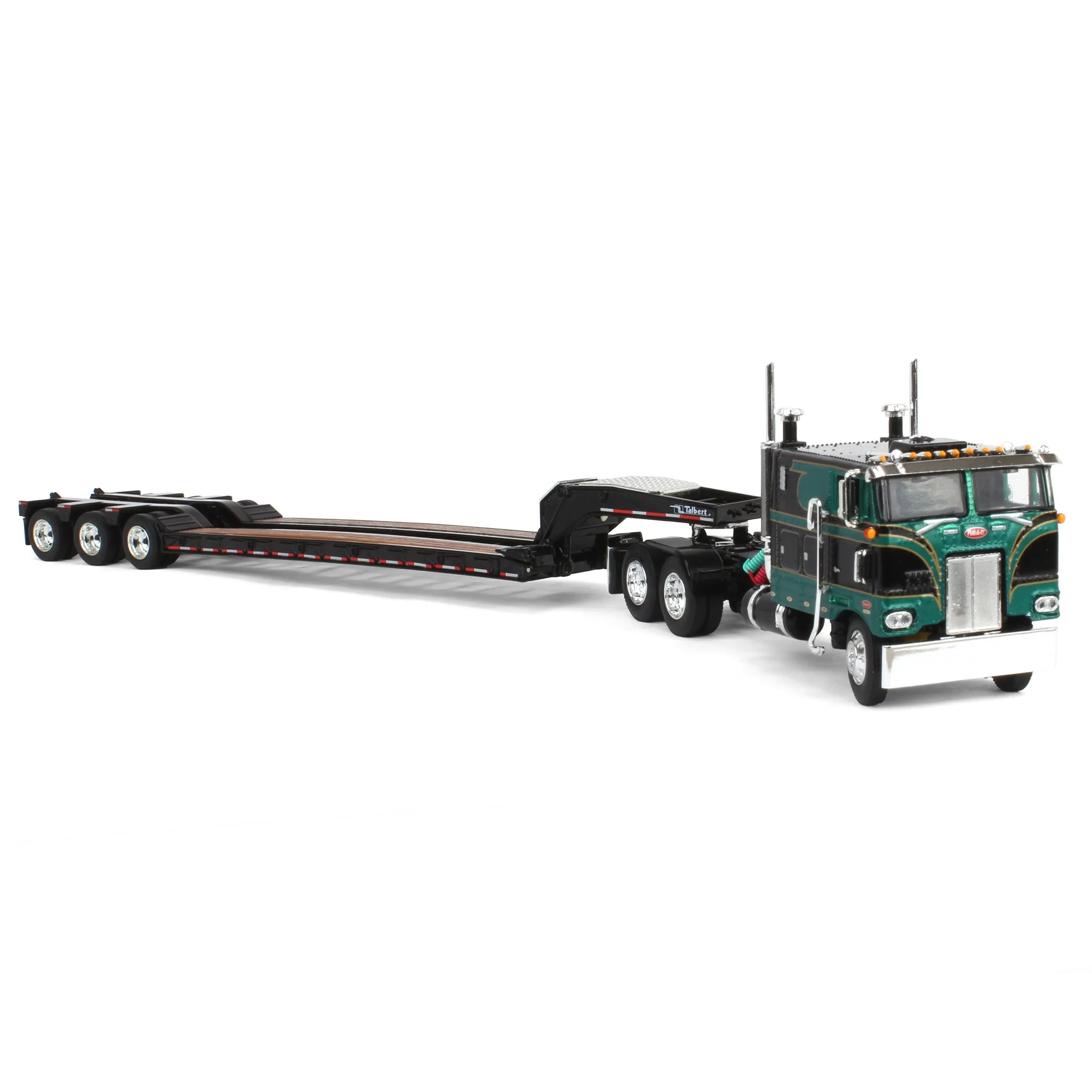 1/64 Green/Black Peterbilt 352 with Talbert Lowboy Trailer, DCP by First Gear - Image 2