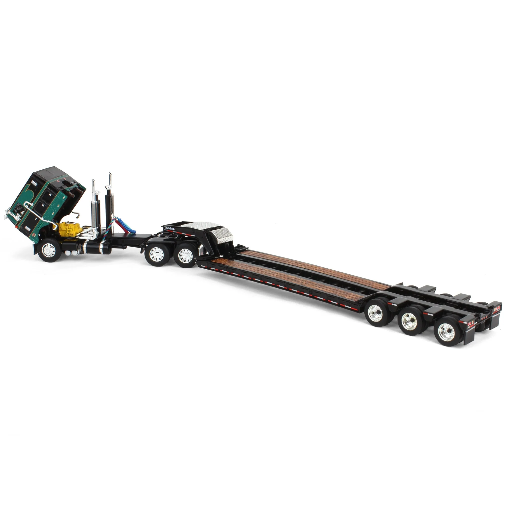 1/64 Green/Black Peterbilt 352 with Talbert Lowboy Trailer, DCP by First Gear - Image 4