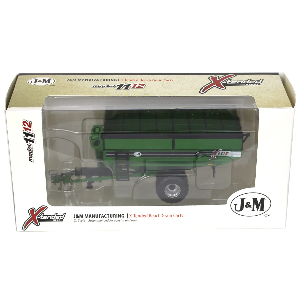 1/64 Green J&M 1112 X-Tended Reach Grain Cart with Singles - Image 5