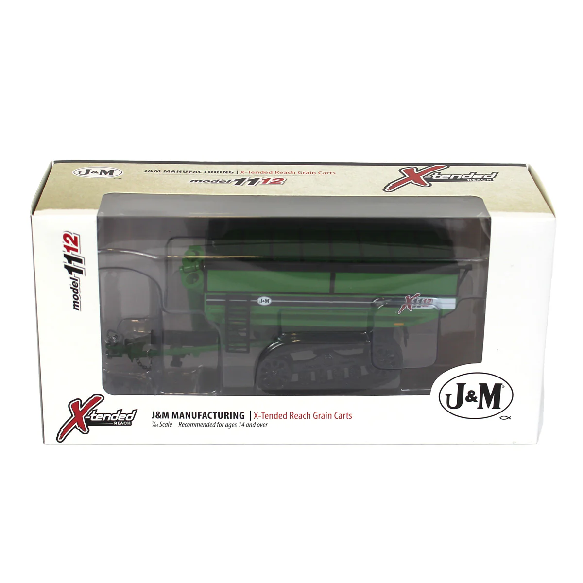 1/64 Green J&M 1112 X-Tended Reach Grain Cart with Tracks - Image 5