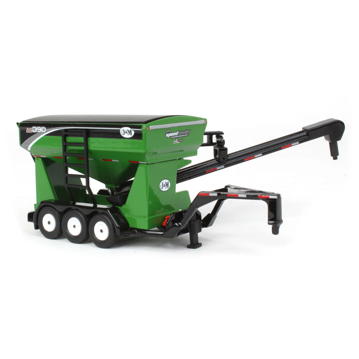 1/64 Green J&M LC390 Tri-axle Gooseneck Bulk Seed Tender by SpecCast - Image 2