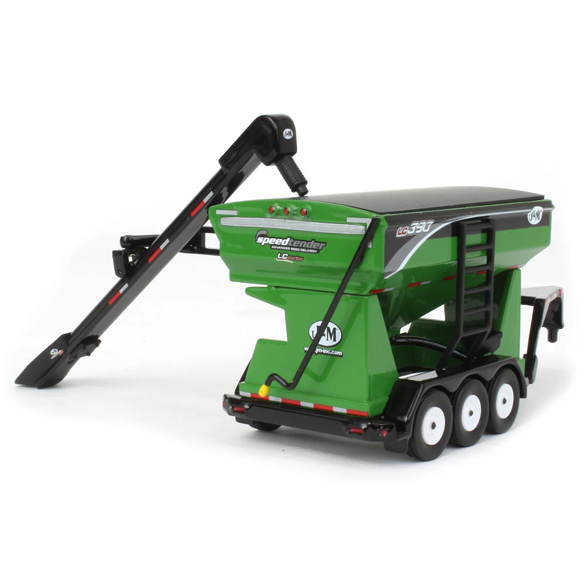 1/64 Green J&M LC390 Tri-axle Gooseneck Bulk Seed Tender by SpecCast - Image 3