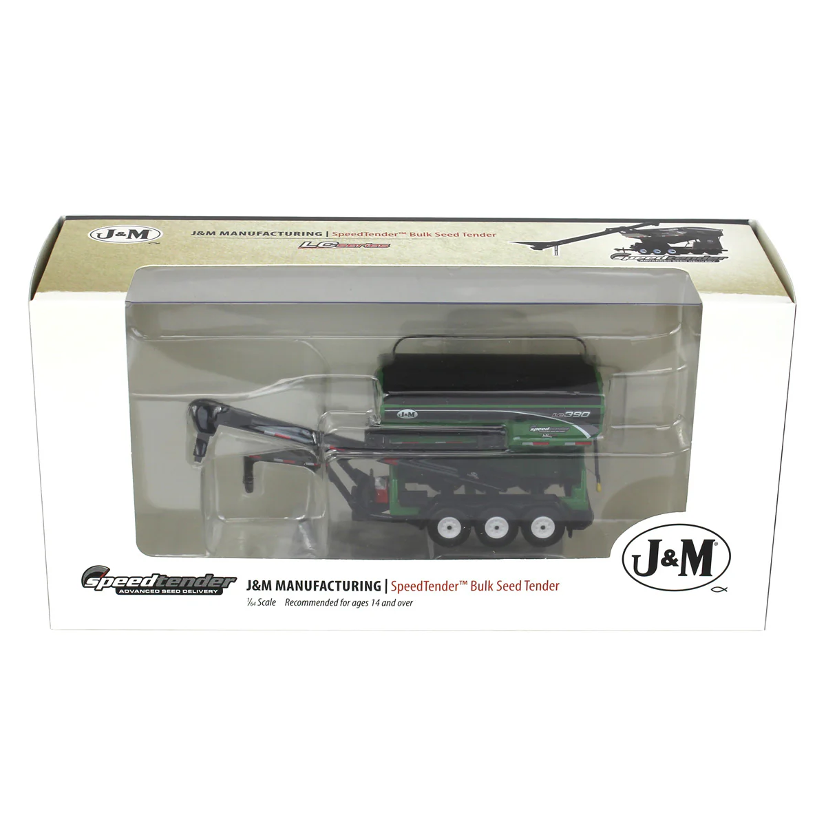 1/64 Green J&M LC390 Tri-axle Gooseneck Bulk Seed Tender by SpecCast - Image 5